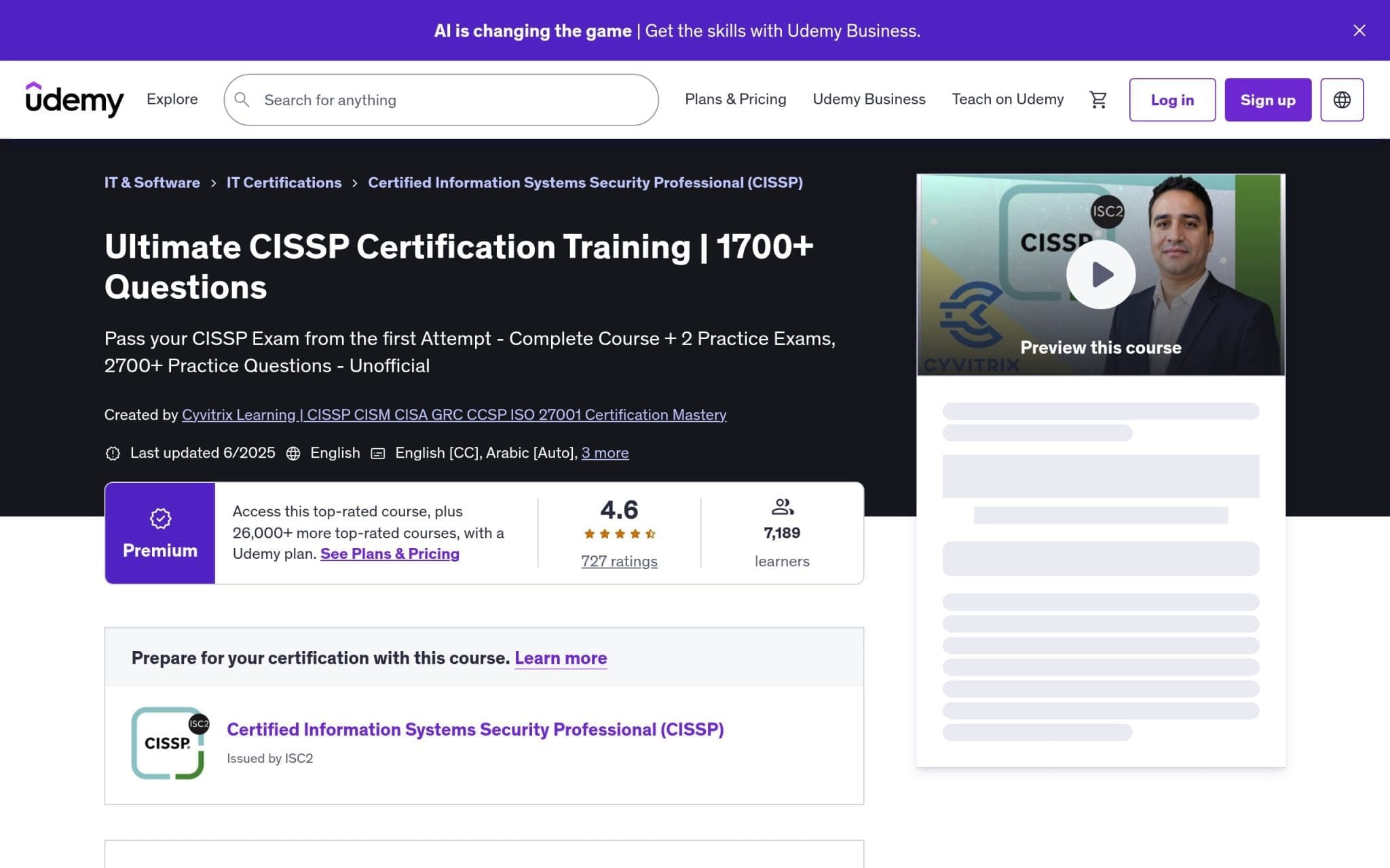 Ultimate CISSP Masterclass - Udemy