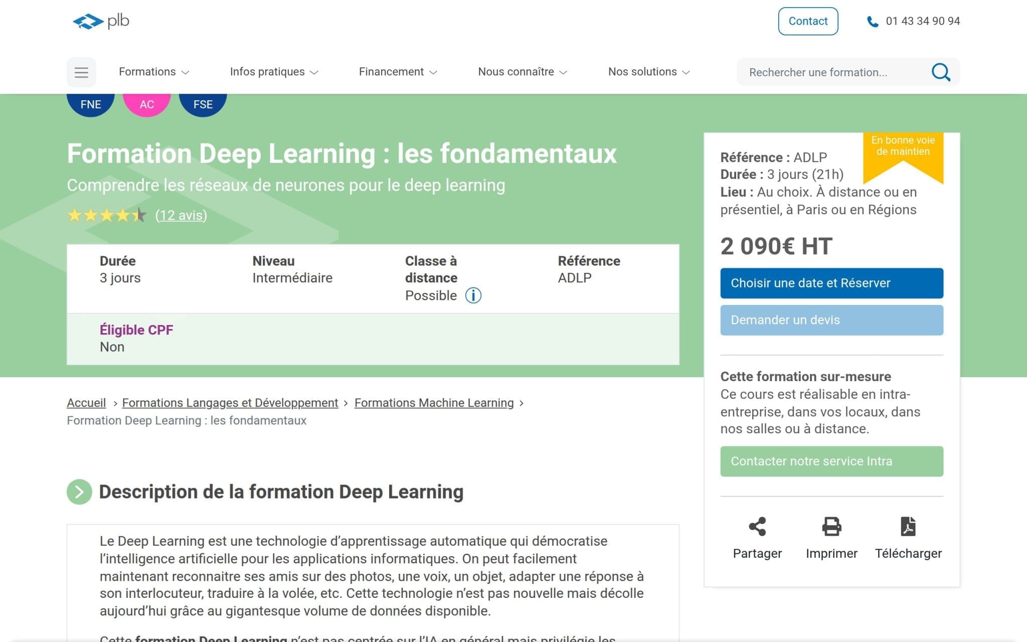 Formation Deep Learning : les fondamentaux - Plb Consultant
