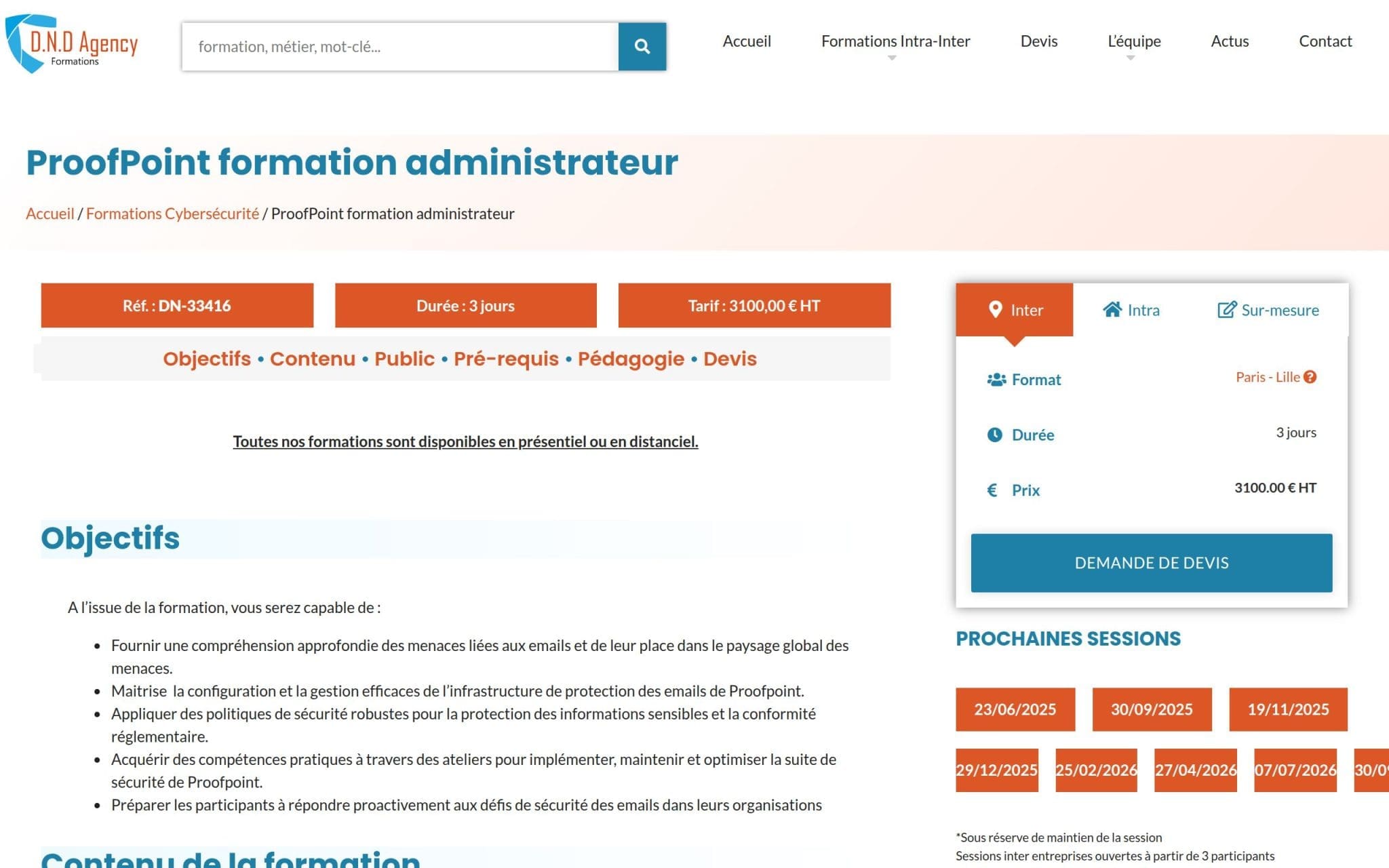 ProofPoint formation administrateur - DNDA