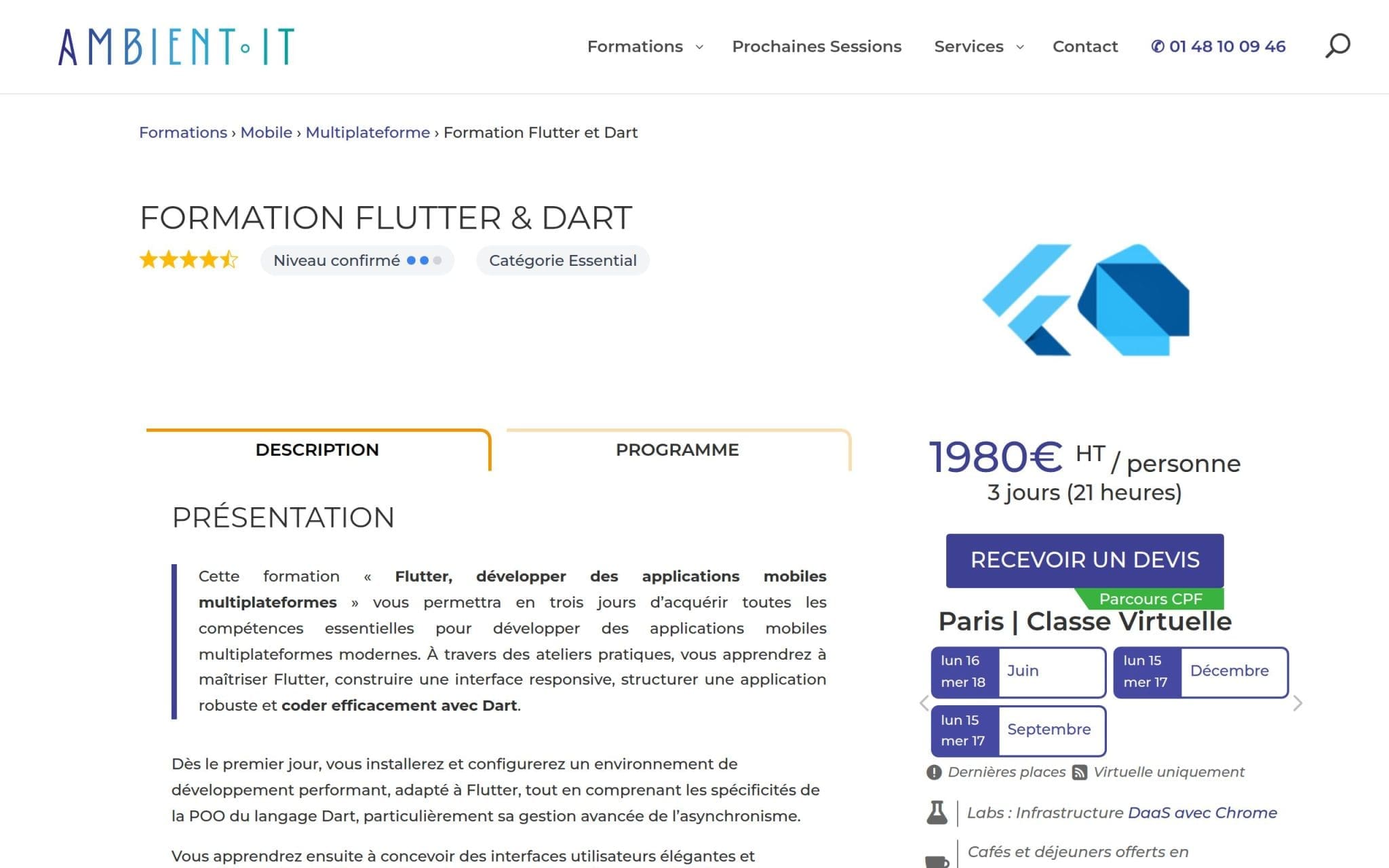Formation Flutter & Dart - Ambient IT