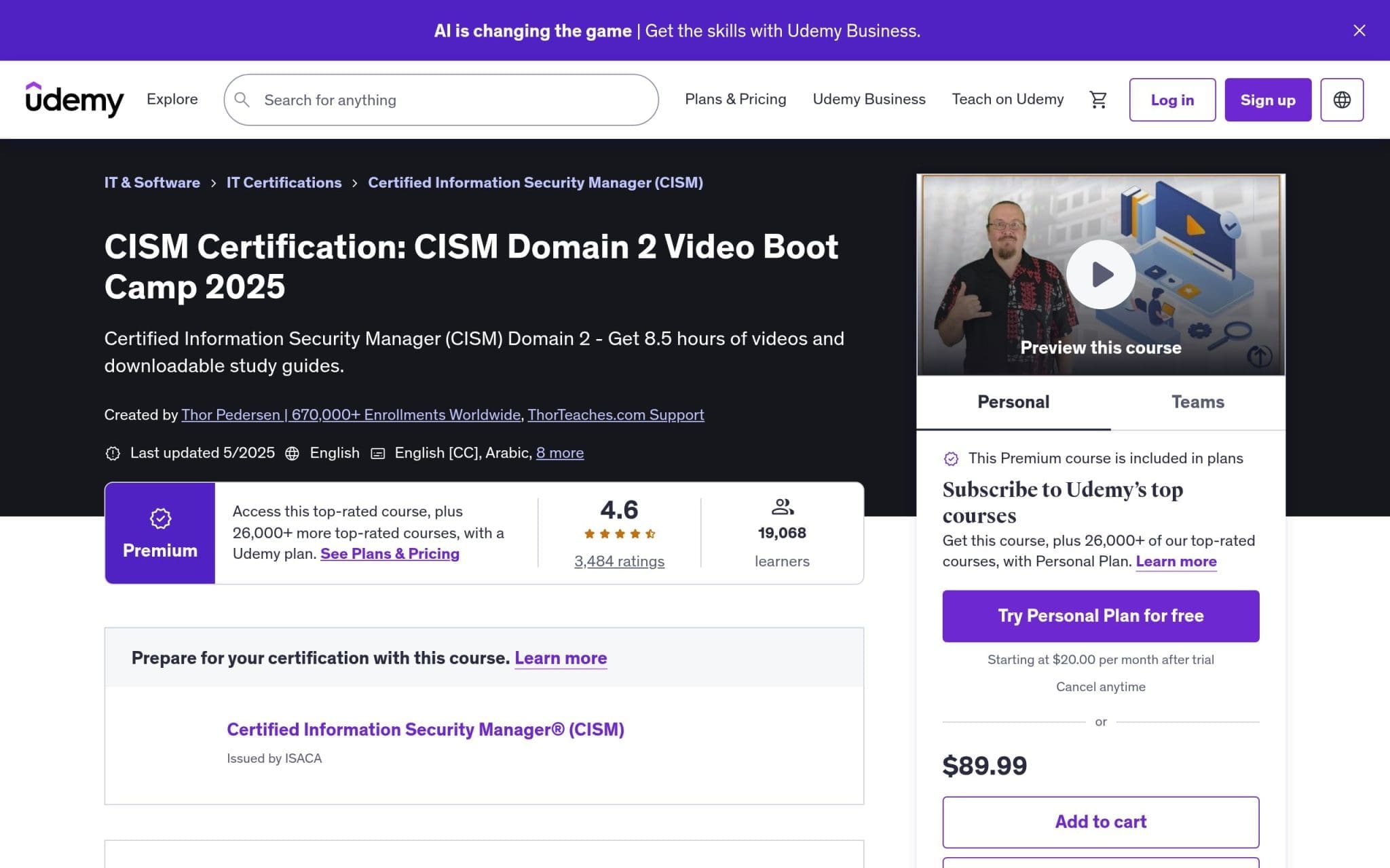 CISM Certification: CISM Domain 2 Video Boot Camp 2025 - Udemy