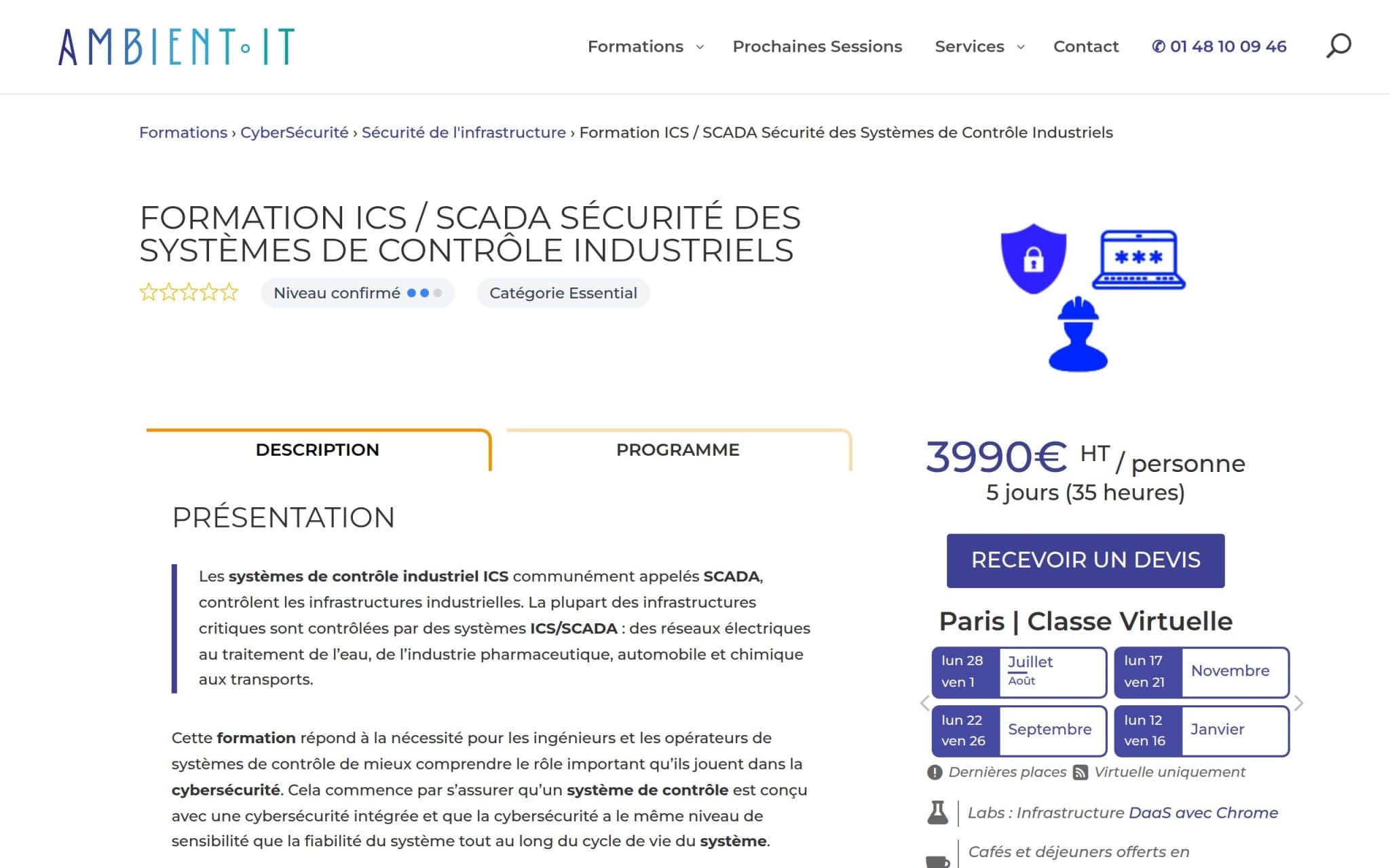 Formation ICS / SCADA Sécurité des SystÚmes de ContrÎle Industriels - Ambient IT