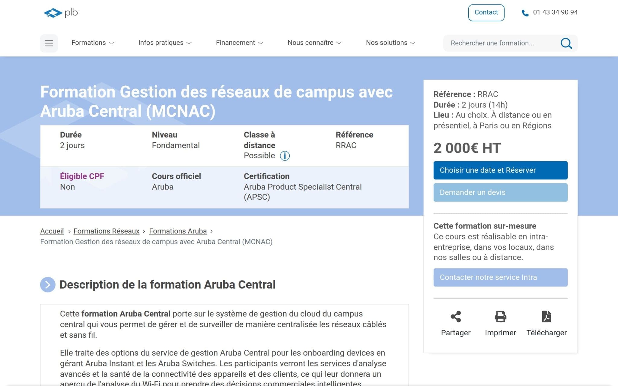 Formation Gestion des réseaux de campus avec Aruba Central - Plb Consultant