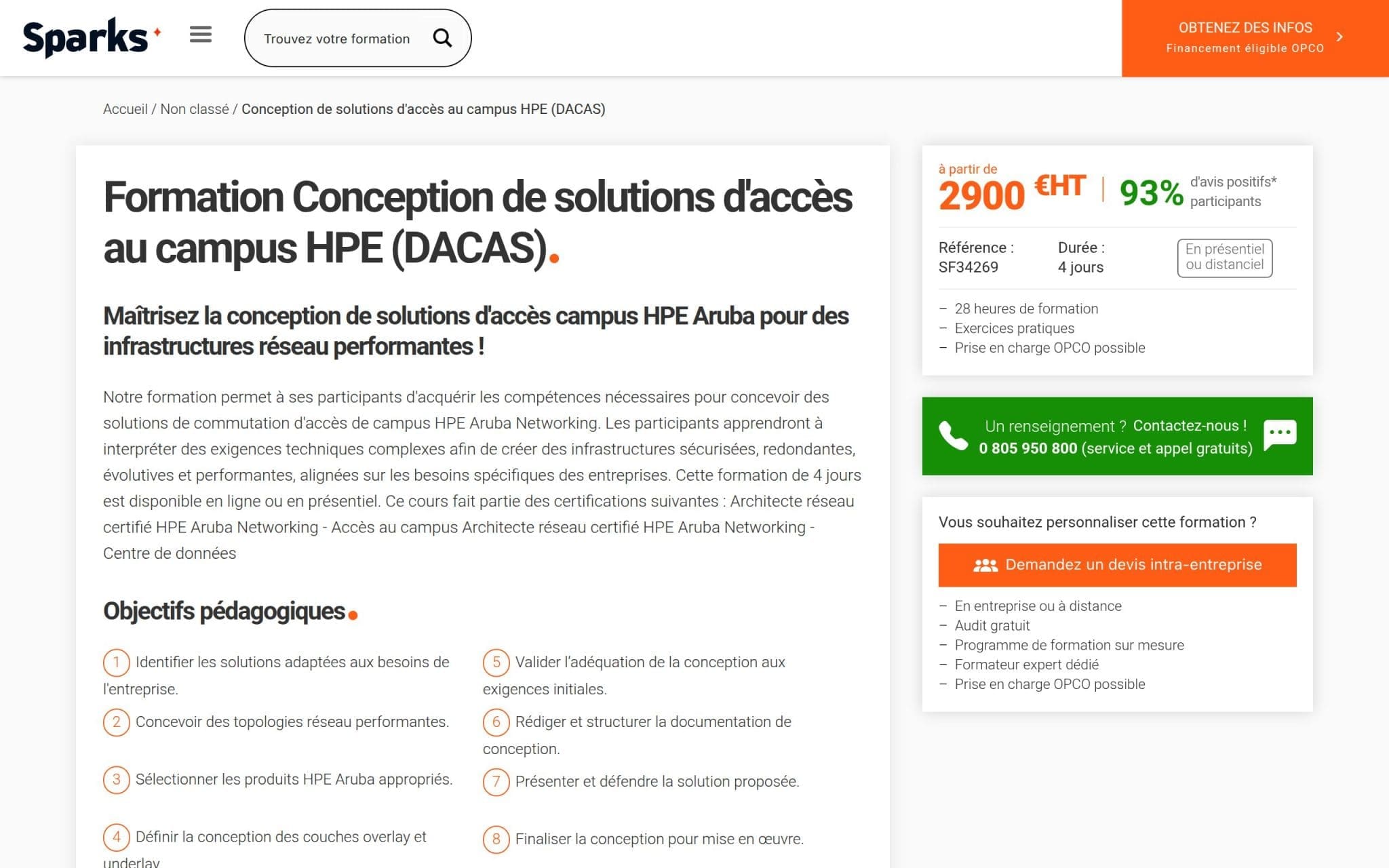 Formation Conception de solutions d'accĂšs au campus HPE - Sparks