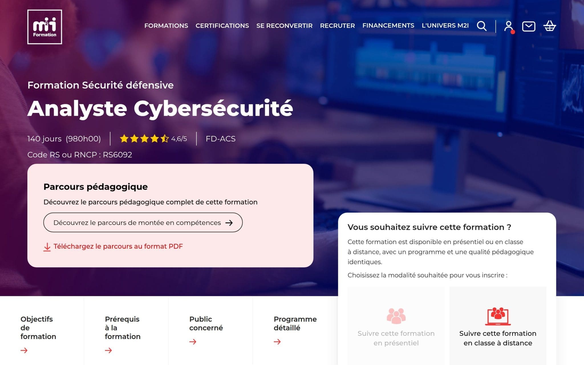 Analyste Cybersécurité - M2i
