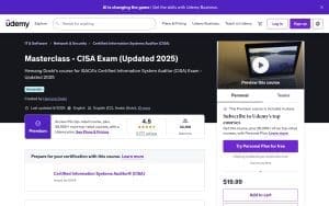 Masterclass – CISA Exam – Udemy