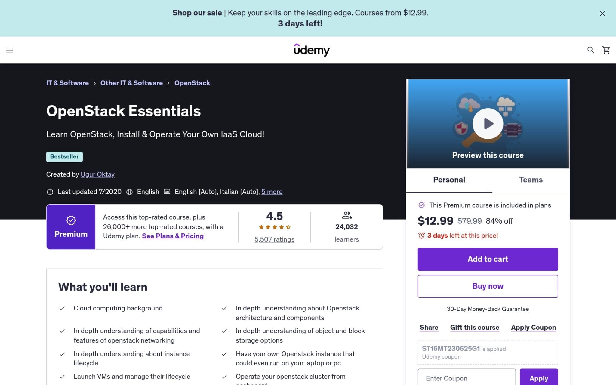 OpenStack Essentials - Udemy