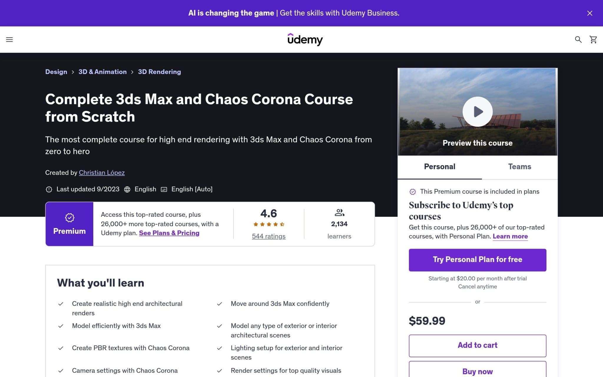 Complete 3ds Max and Chaos Corona Course from Scratc - Udemy