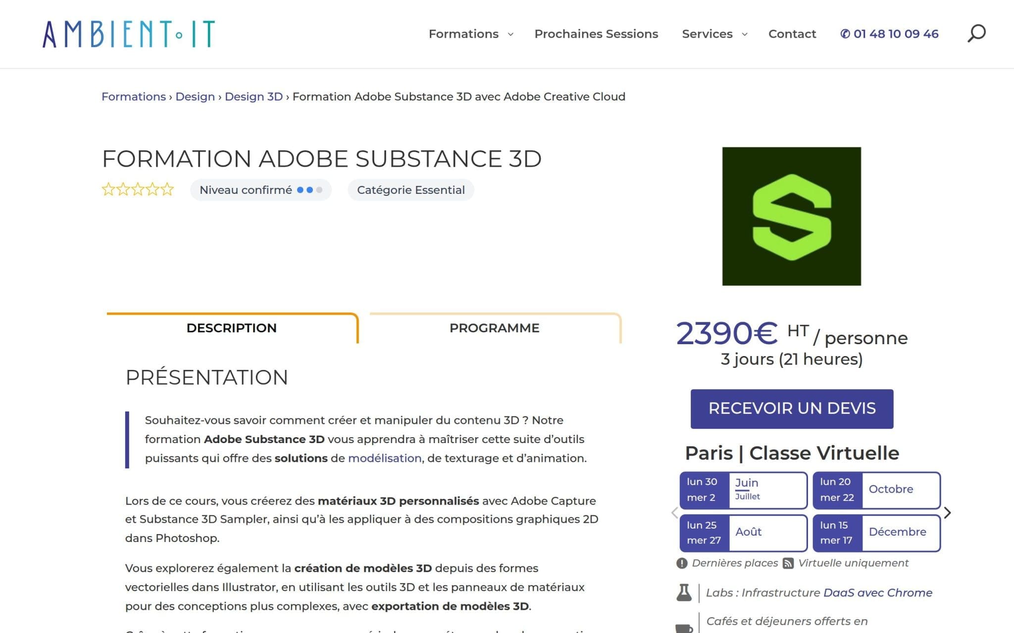 Formation Adobe Substance 3D - Ambient IT
