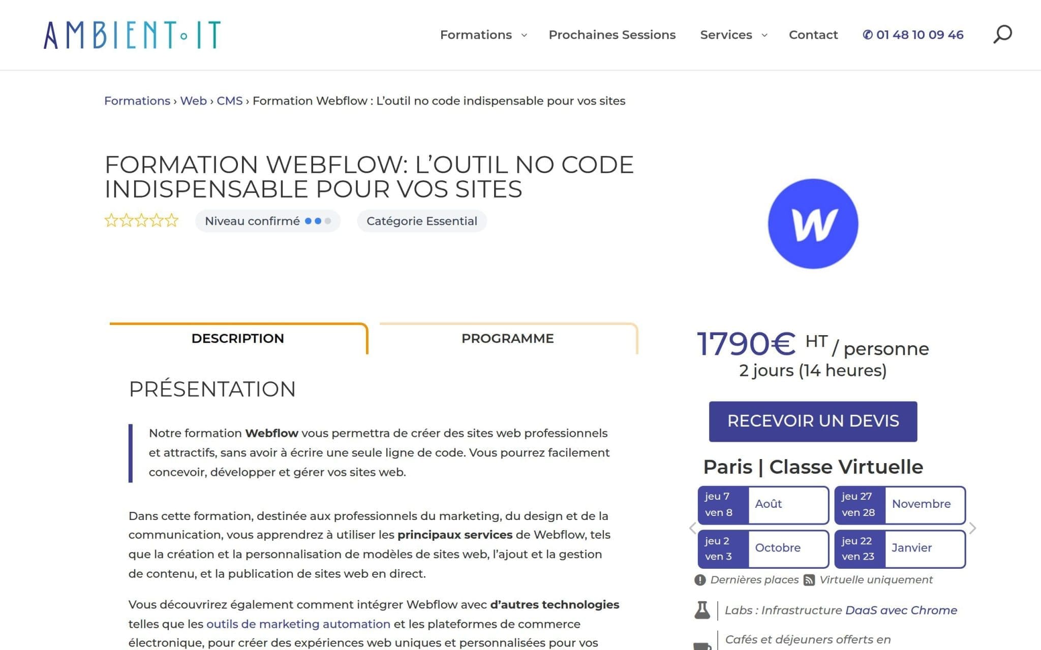 Formation Webflow: L’outil no code indispensable pour vos sites - Ambient IT