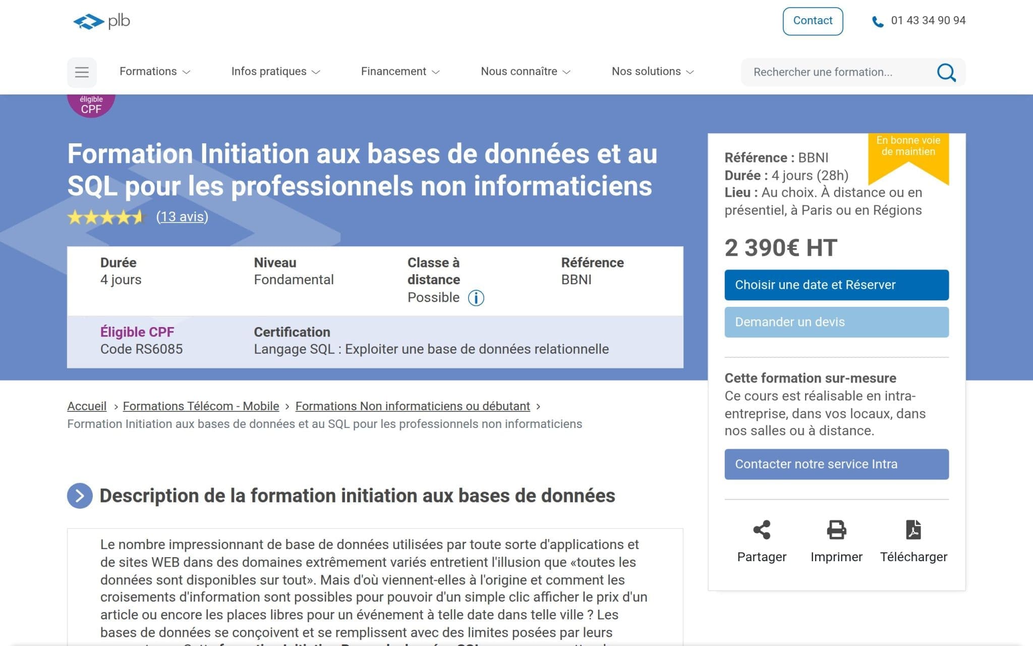 Formation Initiation aux bases de données et au SQL pour les professionnels non informaticiens - Plb Consultant