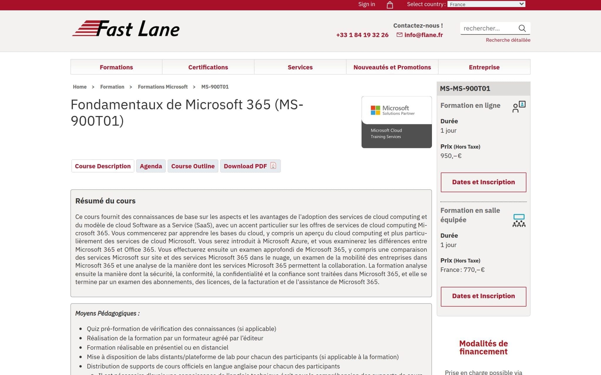 Formation Fondamentaux de Microsoft 365 (MS-900T01) - Fast Lane