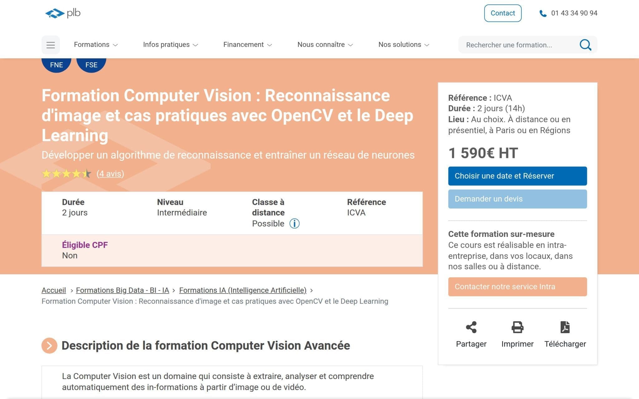 Formation Computer Vision - Plb Consultant