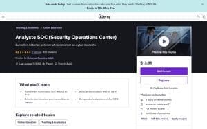 Analyste SOC (Security Operations Center) – Udemy