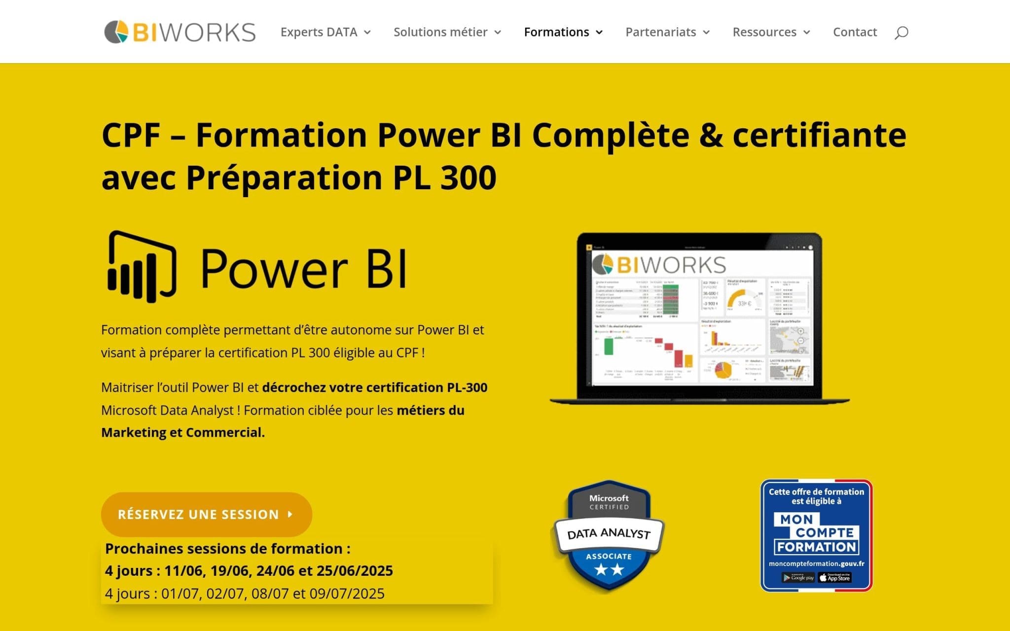 Formation Power BI - formation complète et certifiante - PL 300 - Biworks
