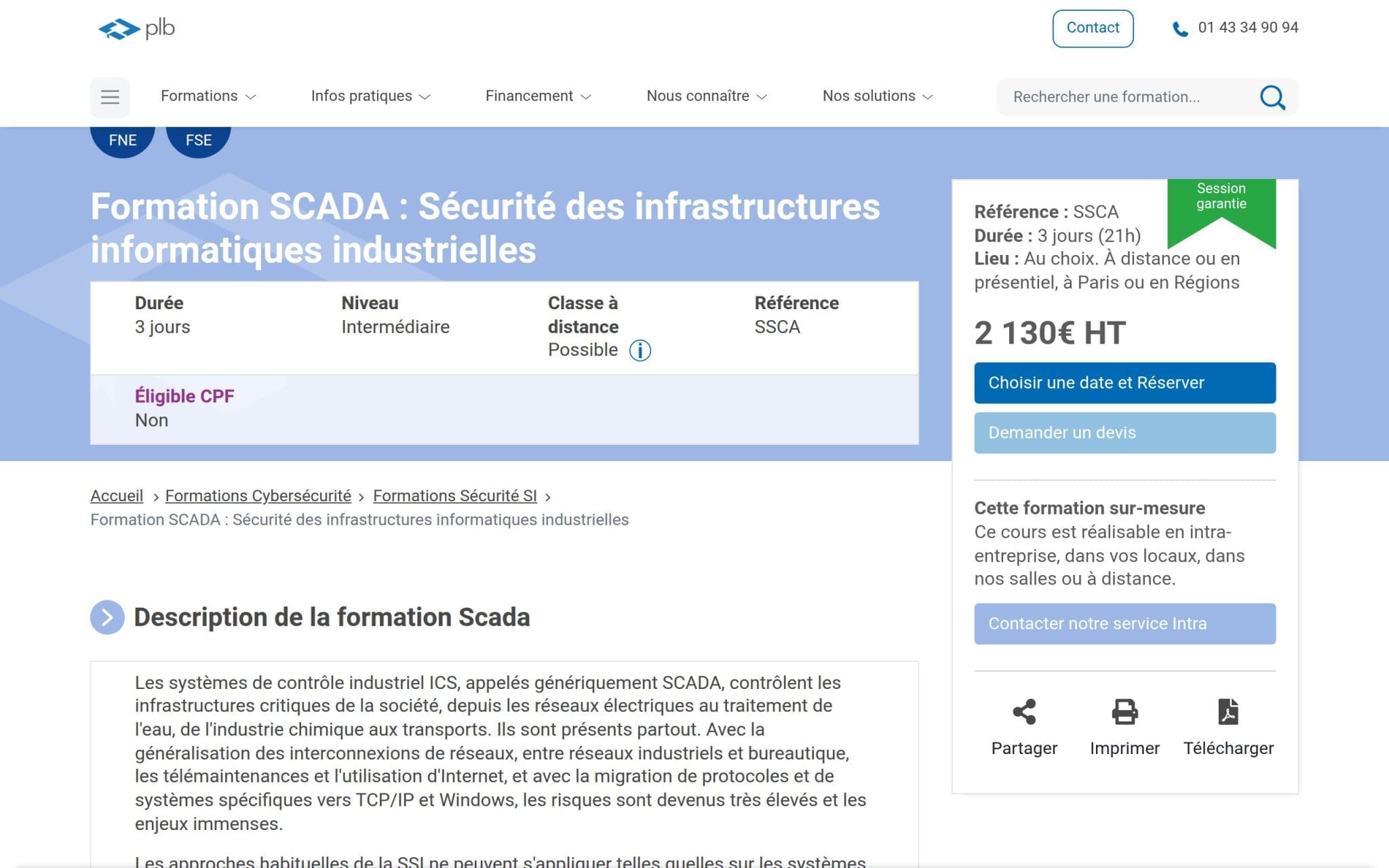 Formation SCADA : Sécurité des infrastructures informatiques industrielles - Plb Consultant