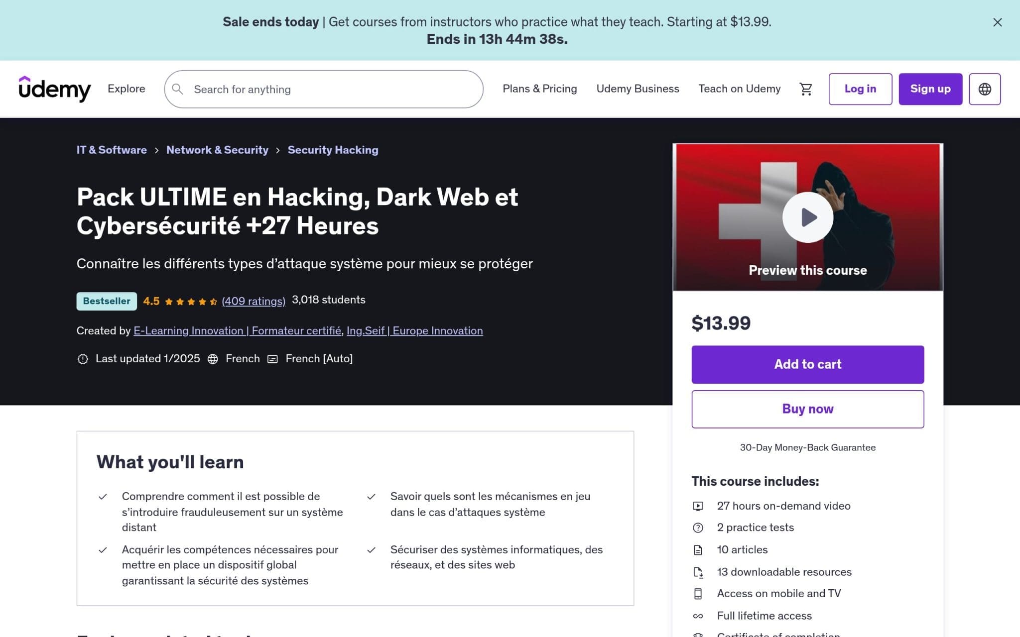 Pack ULTIME en Hacking, Dark Web et Cybersécurité +27 Heures - Udemy