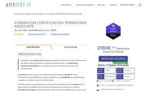 Formation Préparation à la Certification Terraform Associate – Ambient IT