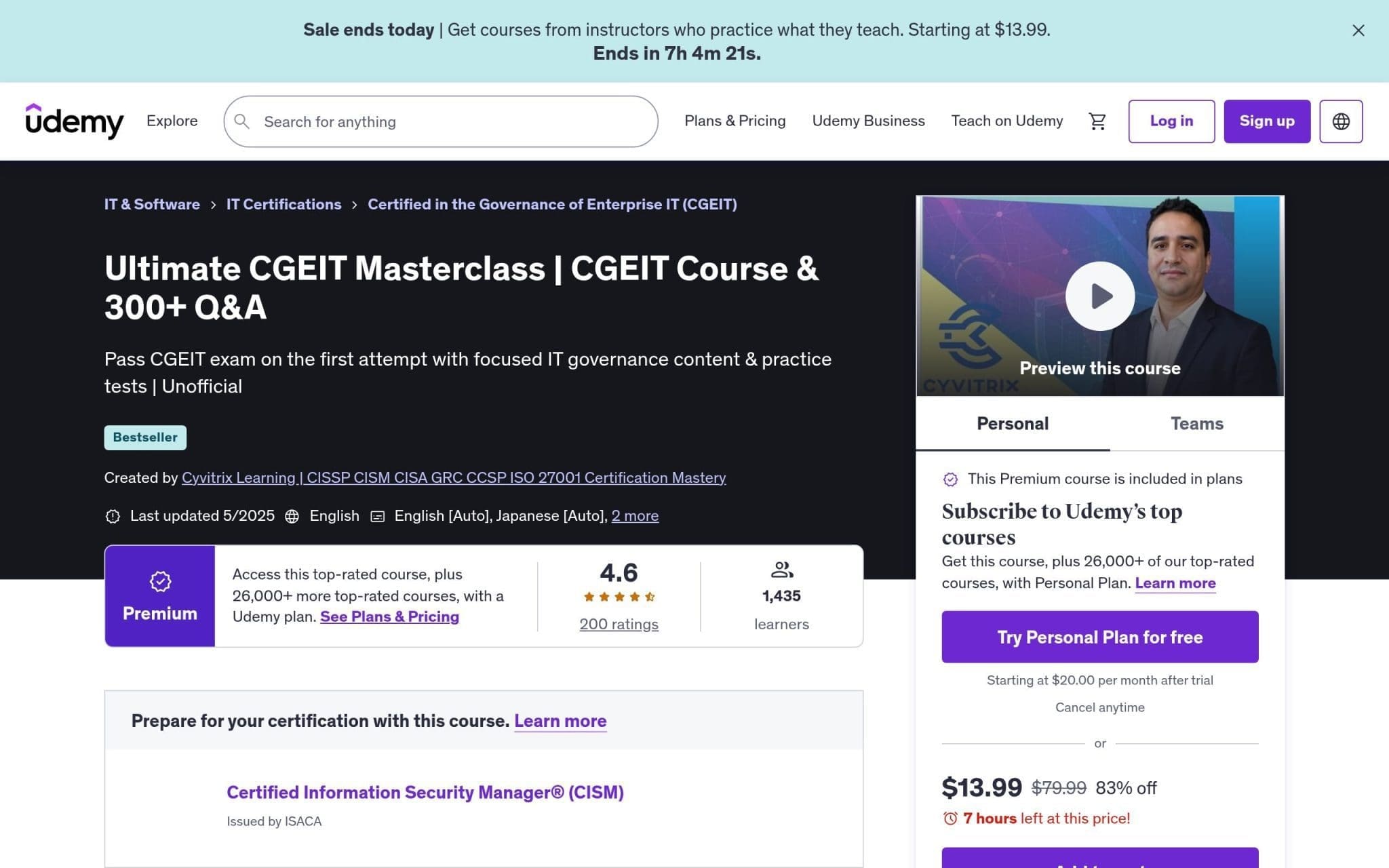 Ultimate CGEIT Masterclass - Udemy