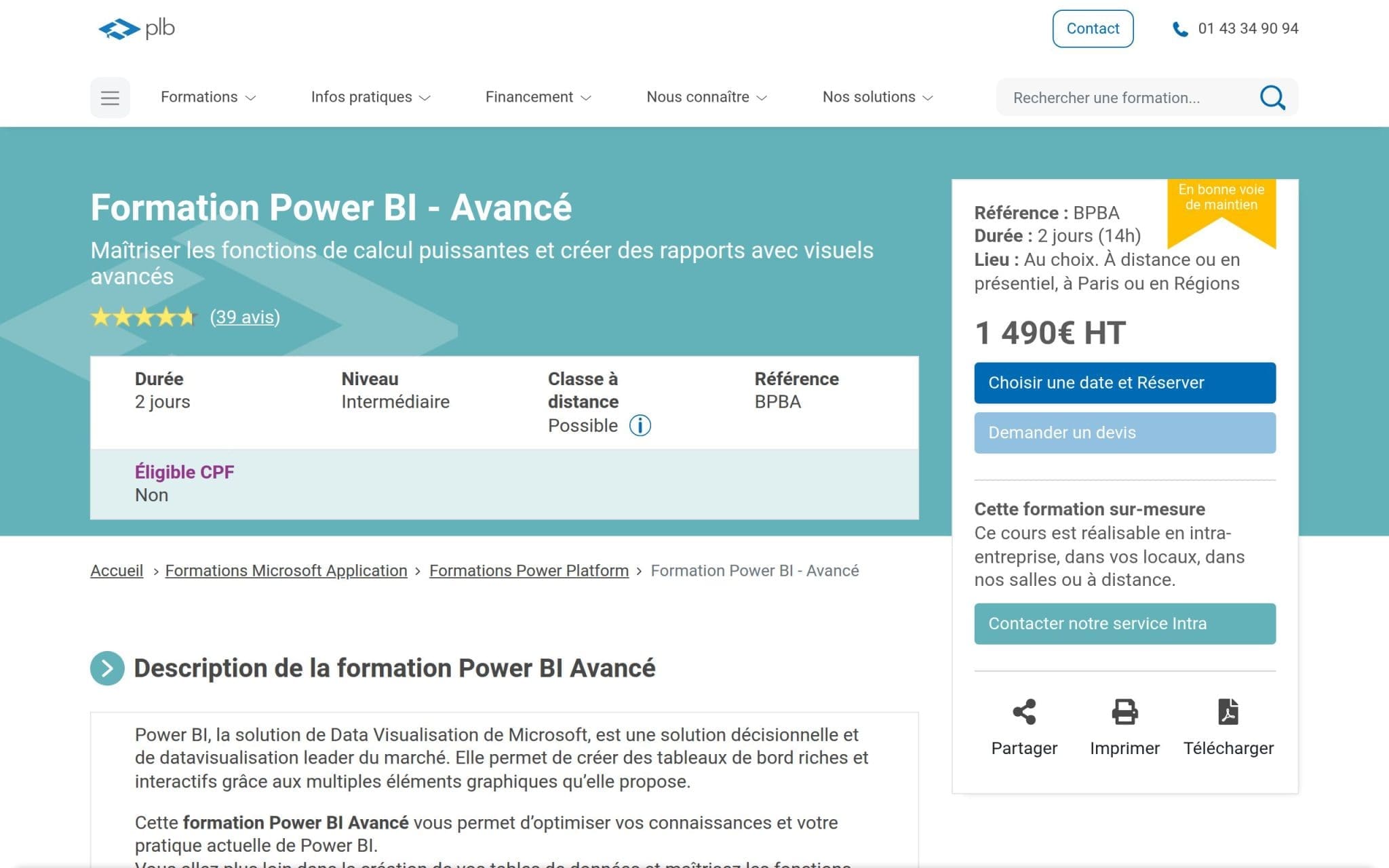 Formation Power BI - Avancé - Plb Consultant