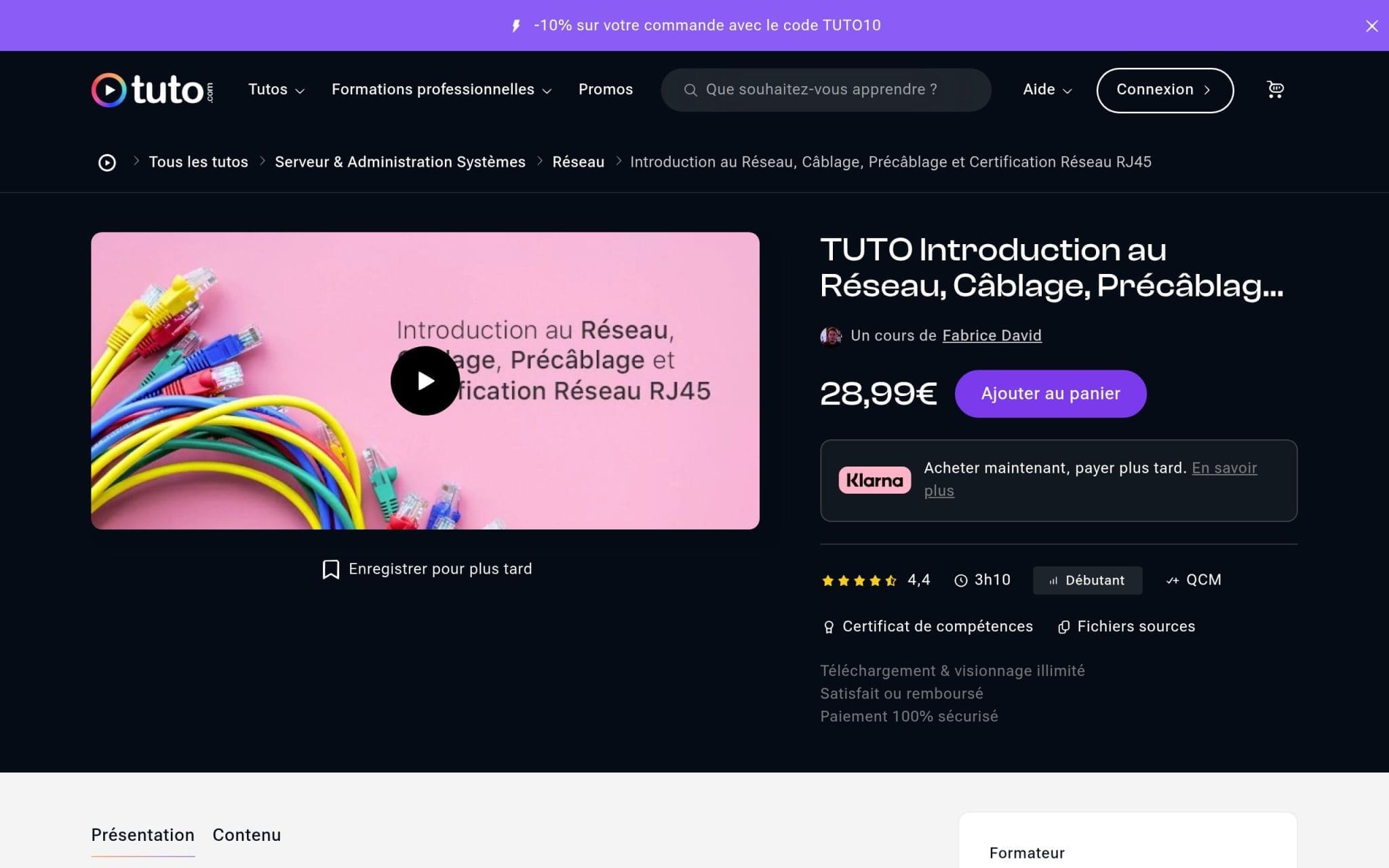 Introduction au Réseau, Câblage, Précâblage et Certification Réseau RJ45 - Tuto
