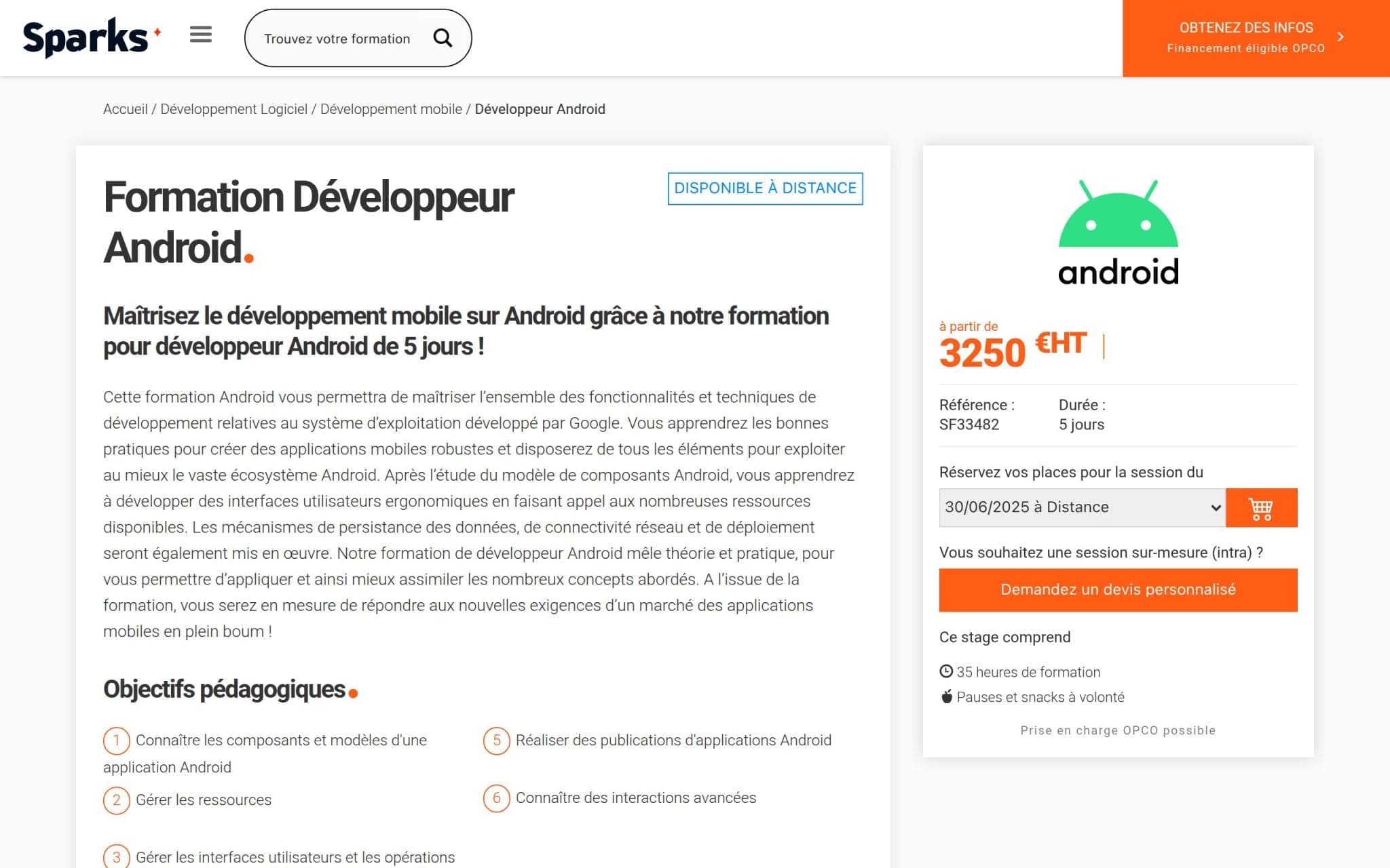 Formation Développeur Android - Sparks