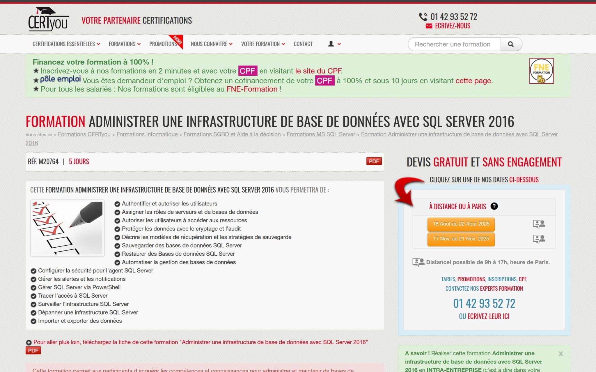 Formation Administrer une infrastructure de base de données avec SQL Server 2016 - CertYou
