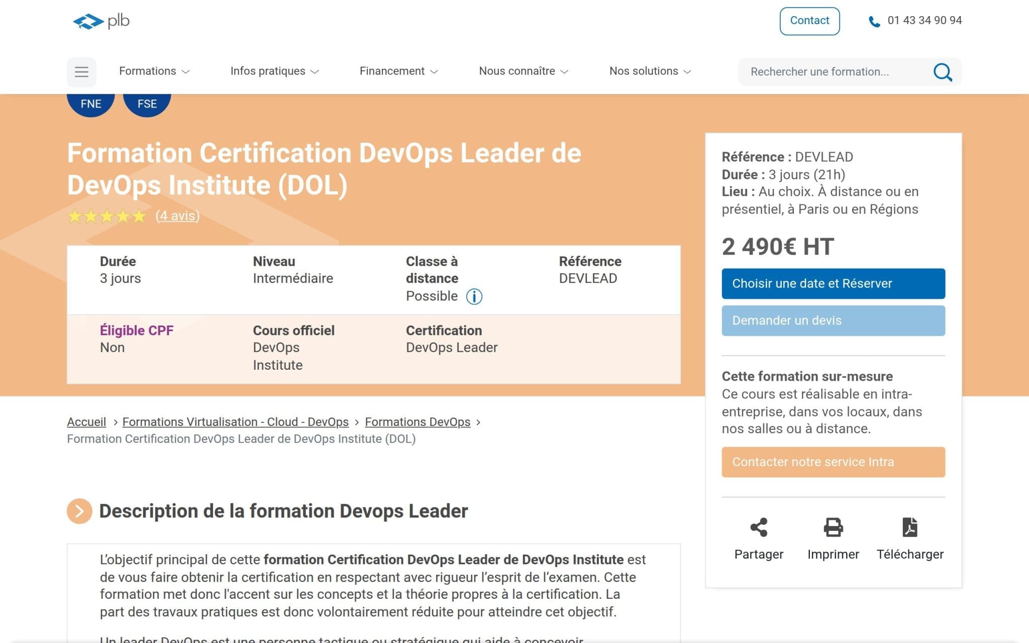 Formation Certification DevOps Leader de DevOps Institute (DOL) - Plb Consultant