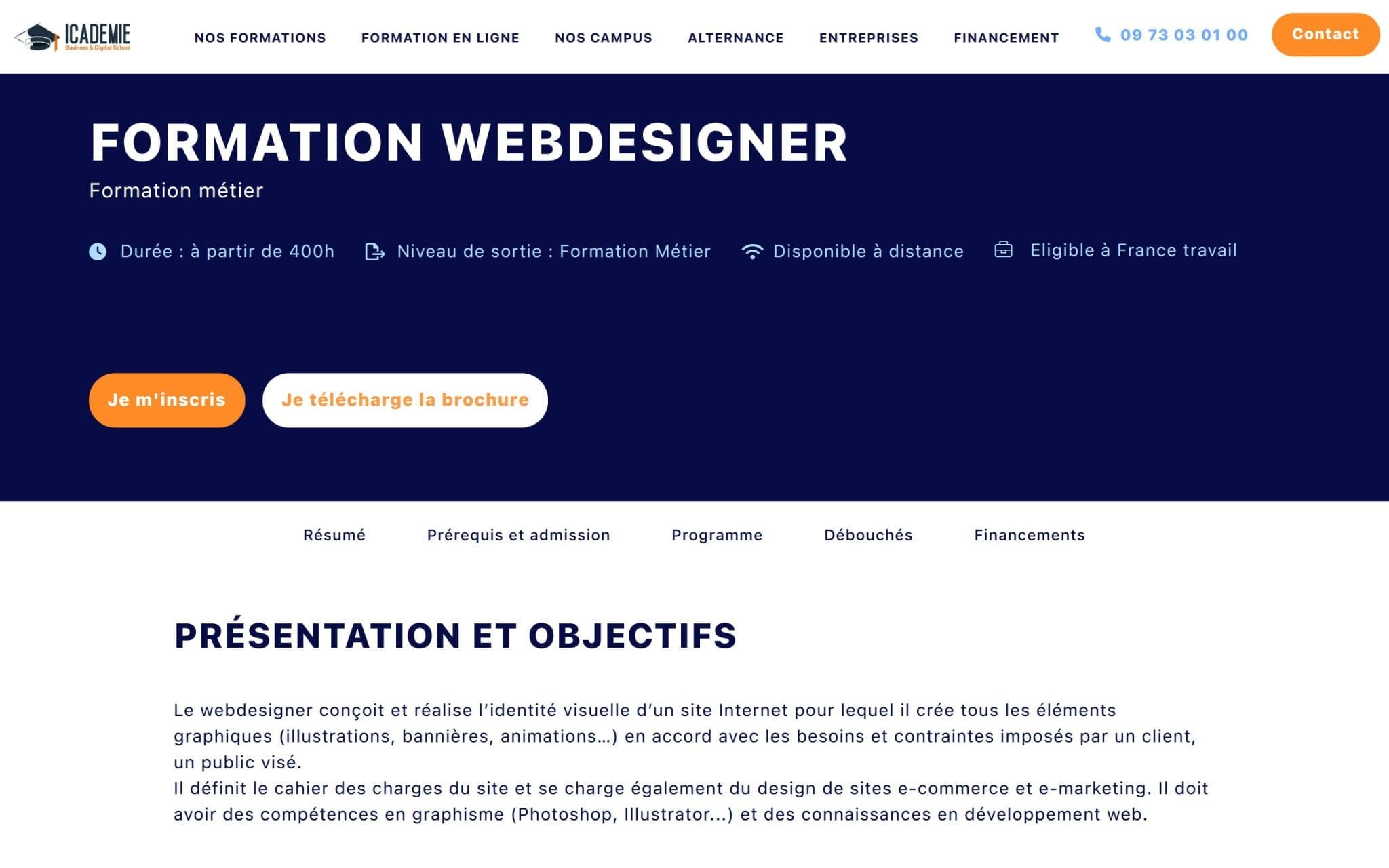 Formation webdesigner - Icademie
