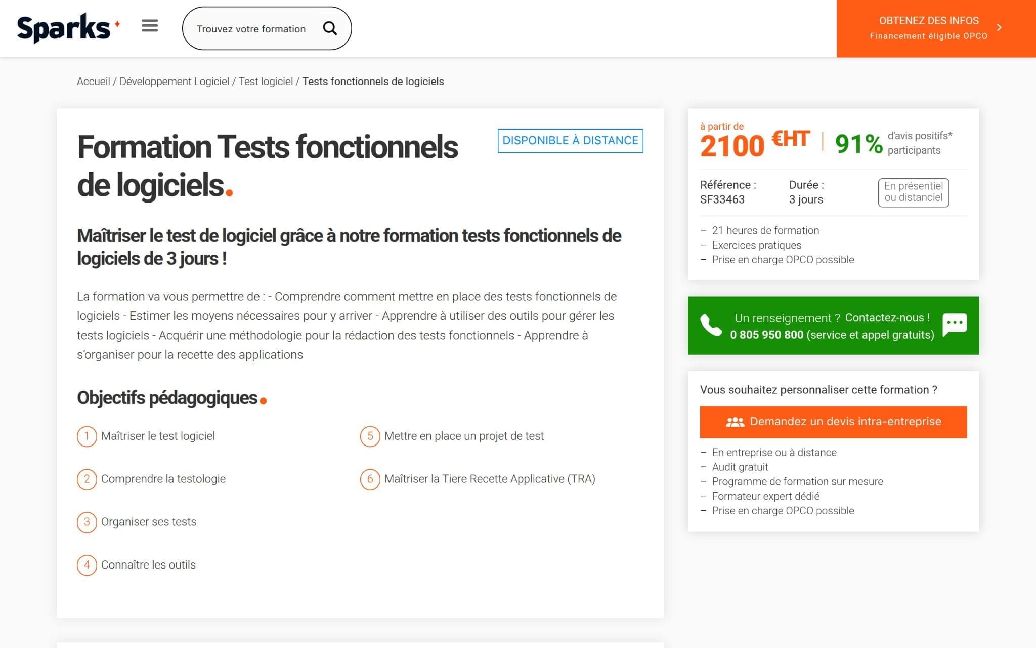 Formation Tests fonctionnels de logiciels - Sparks