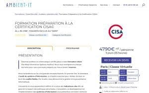Formation Préparation à la Certification CISA – Ambient IT