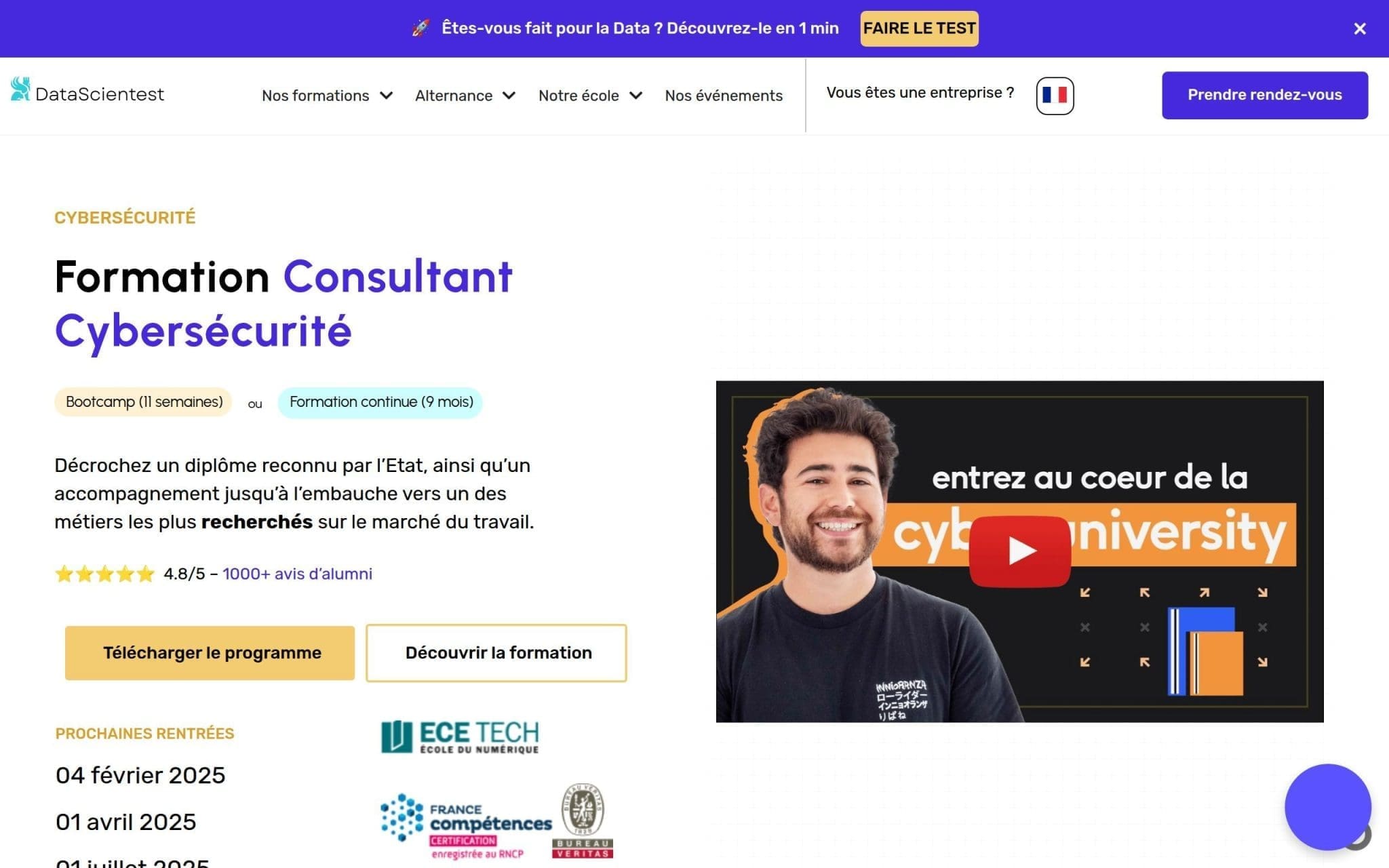 Formation Consultant Cybersécurité - Datascientest.com