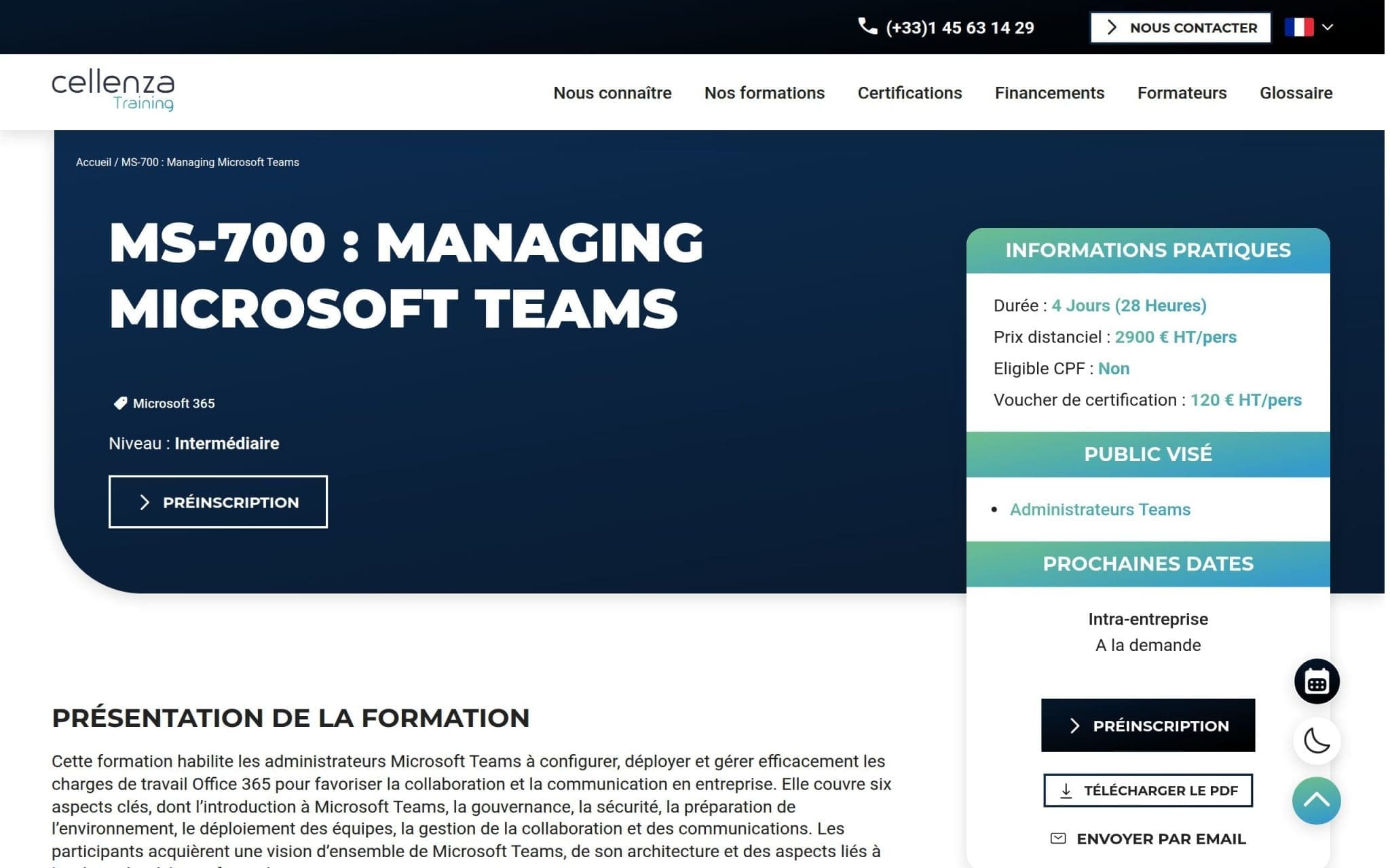 MS-700 : Managing Microsoft Teams - Cellenza Training