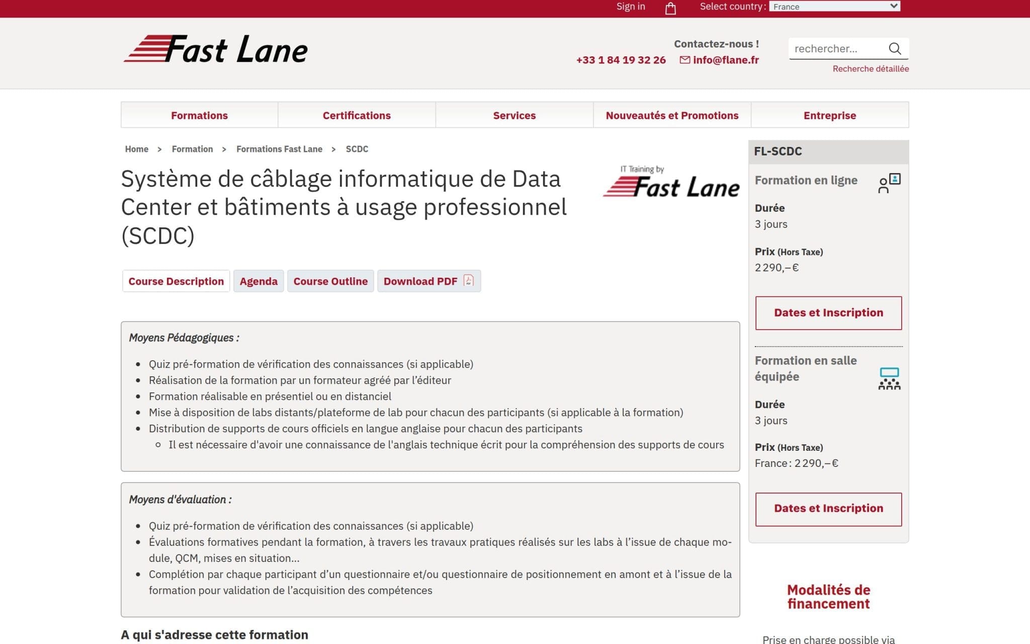 Formation SystĂšme de cĂąblage informatique de Data Center et bĂątiments Ă usage professionnel (SCDC) - Fast Lane