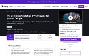 The Complete Sketchup & Vray Course for Interior Design – Udemy