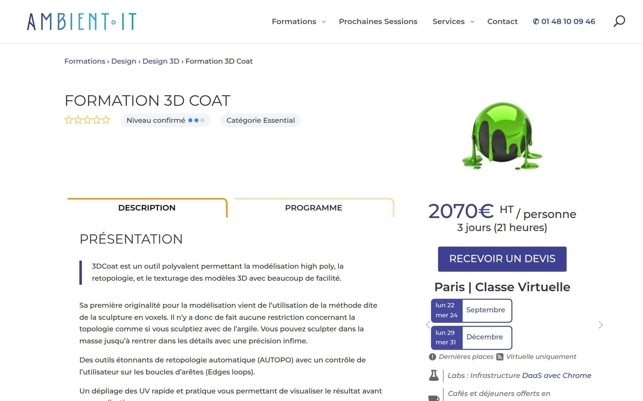 Formation 3D Coat - Ambient IT