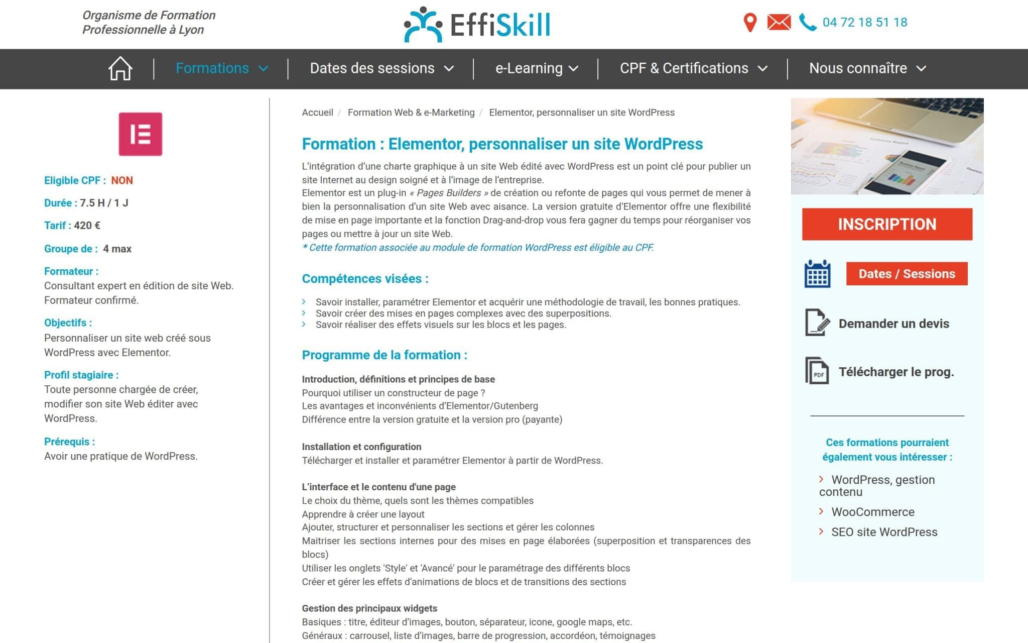 Formation : Elementor, personnaliser un site WordPress - EffiSkill