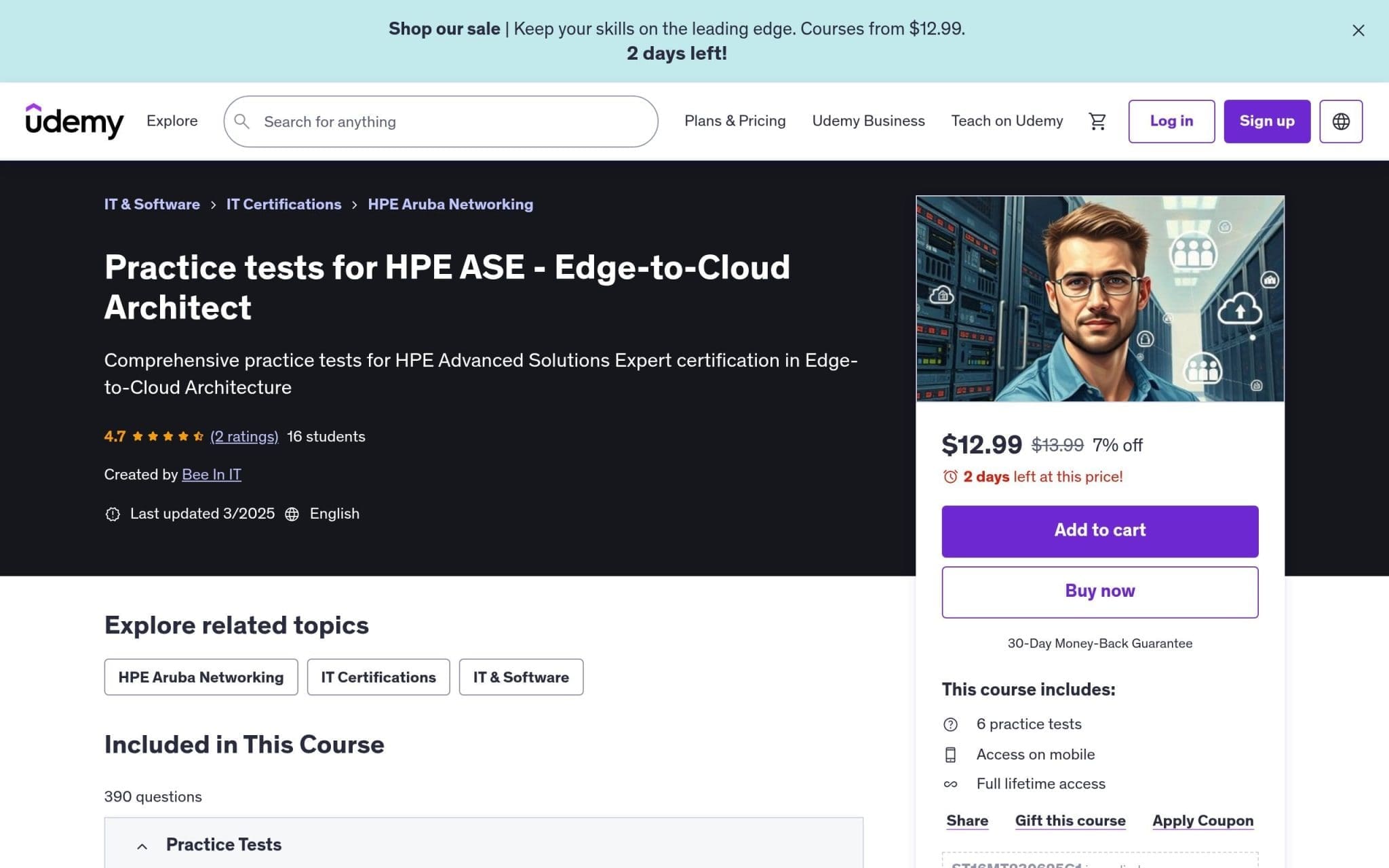 Practice tests for HPE ASE - Edge-to-Cloud Architect - Udemy