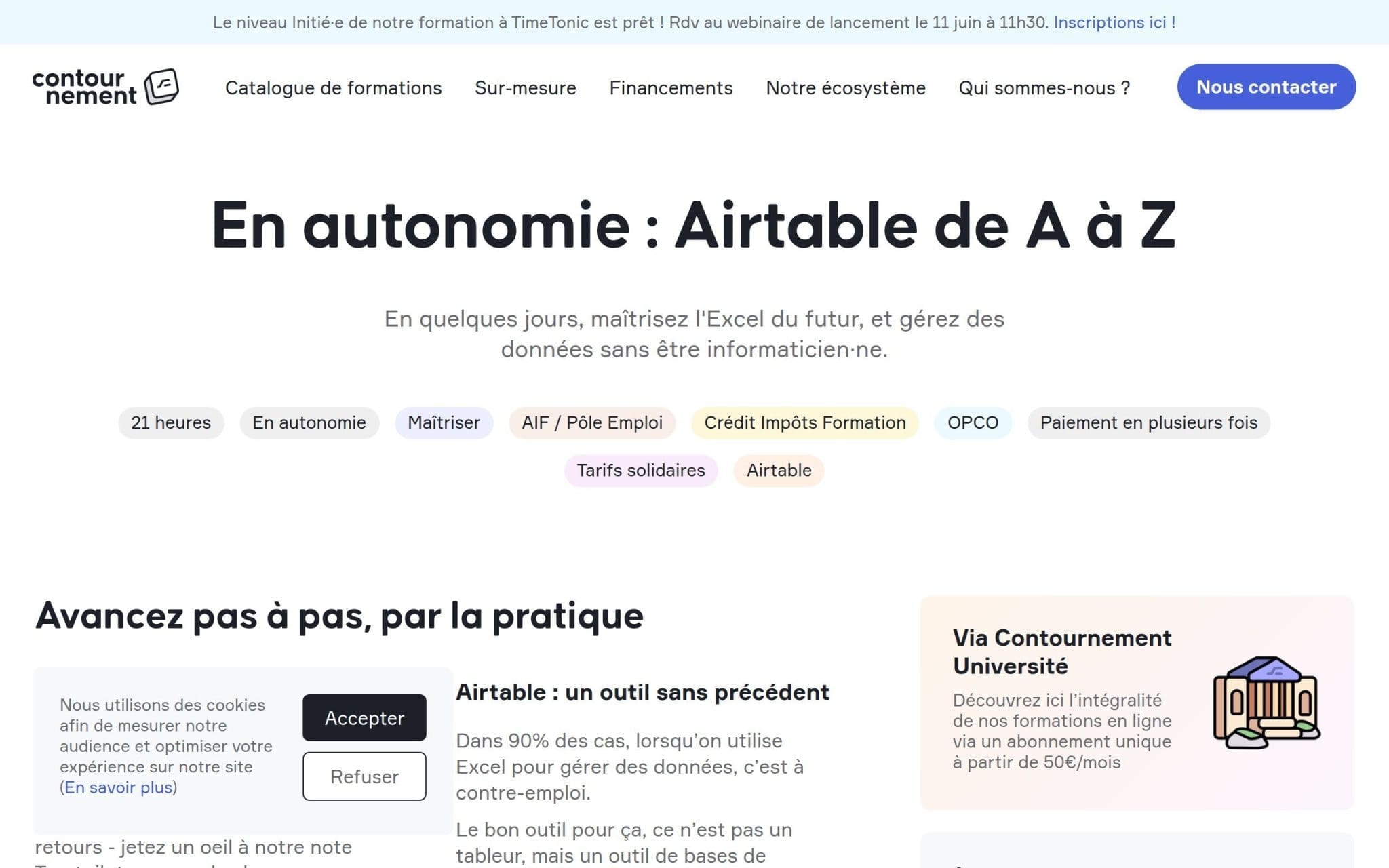 Formation Airtable de A Ă Z - Contournement