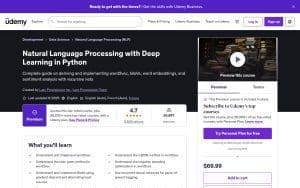 Natural Language Processing with Deep Learning in Python – Udemy