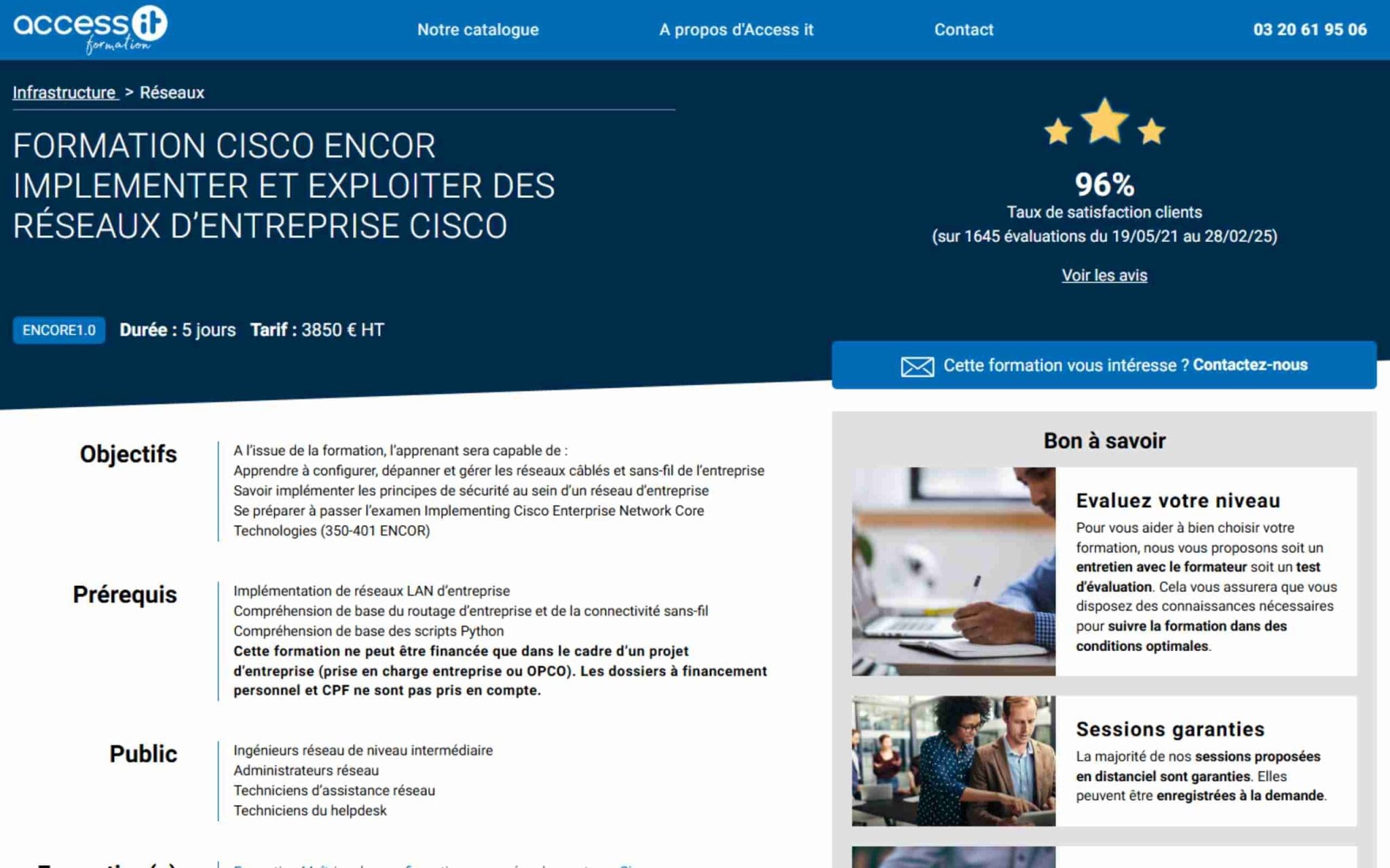 Formation CISCO ENCOR Implementer et exploiter des réseaux d'entreprise Cisco - Access IT