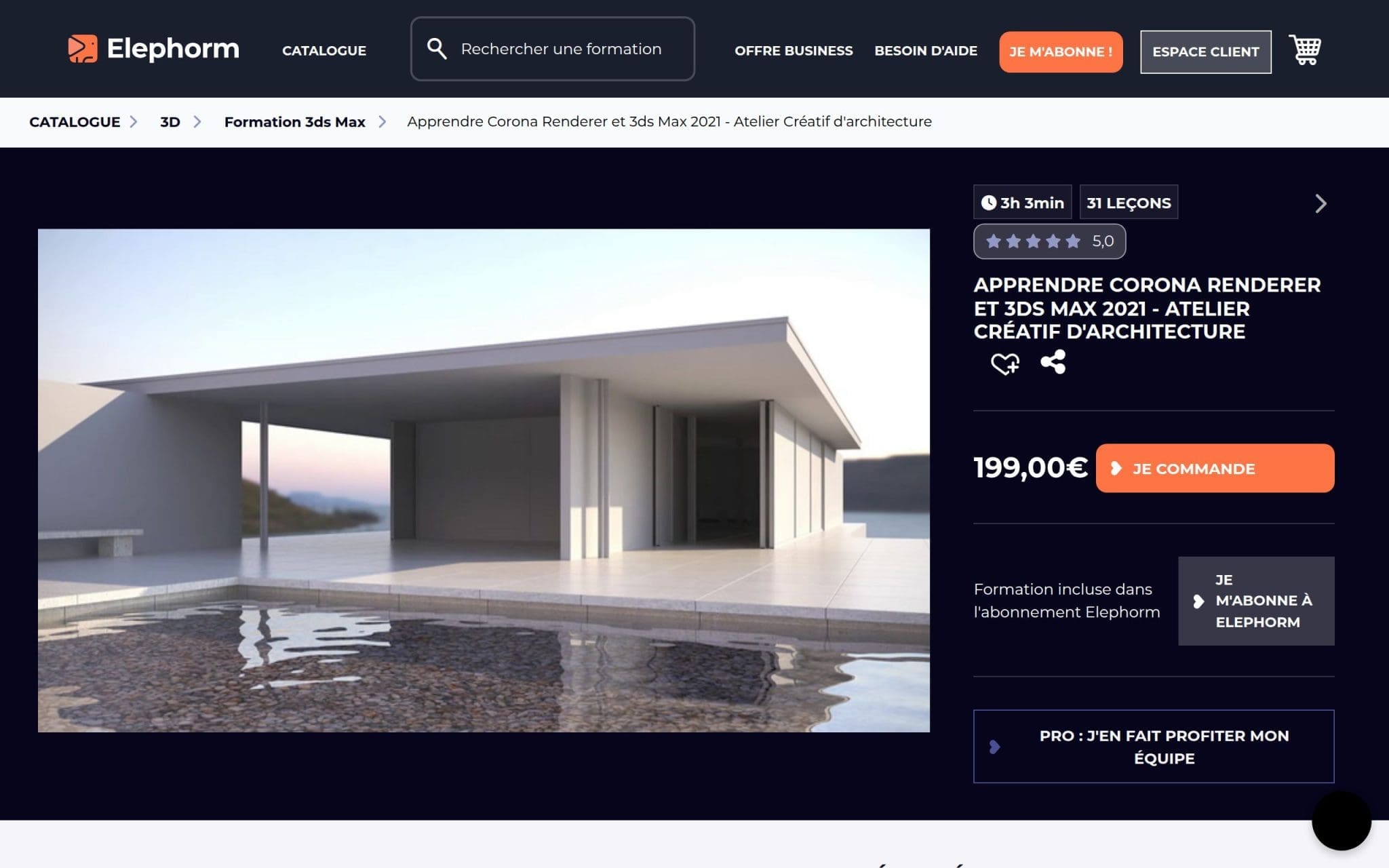 Apprendre Corona Renderer et 3ds Max 2021 - Atelier CreÌatif d'architecture - Elephorm