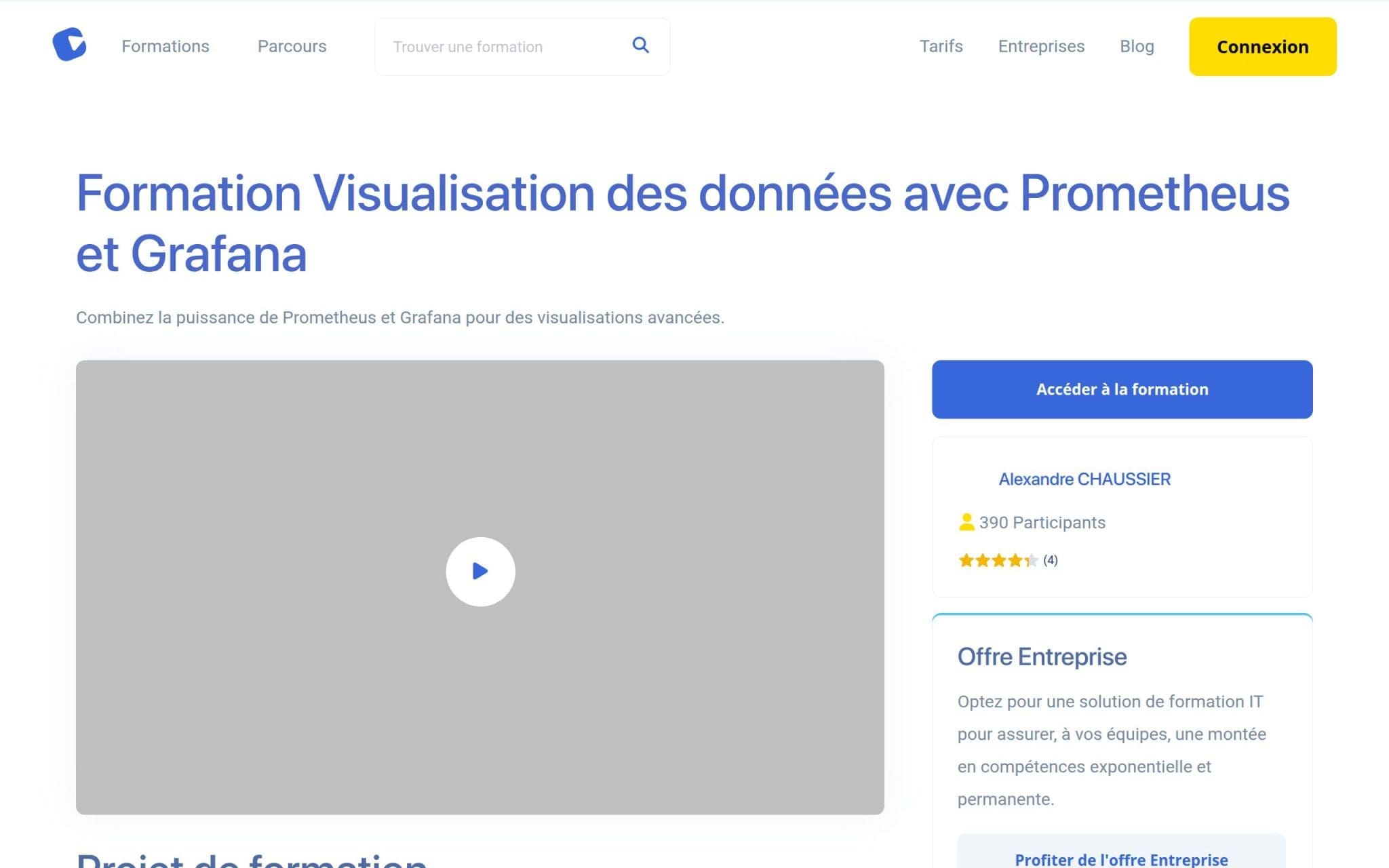 Formation Visualisation des données avec Prometheus et Grafana - Alphorm