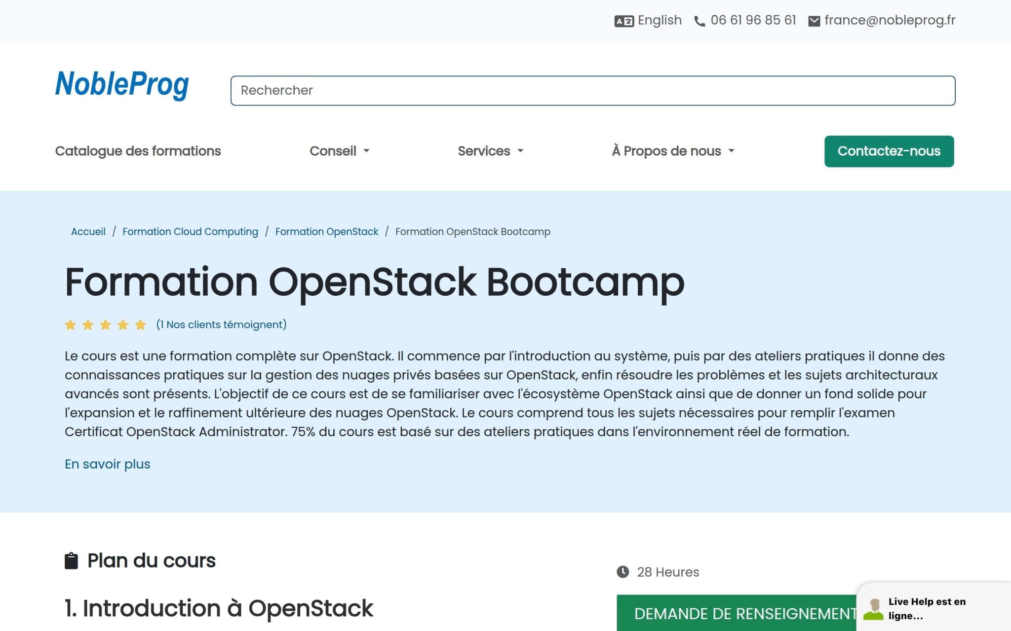 Formation OpenStack Bootcamp - NobleProg