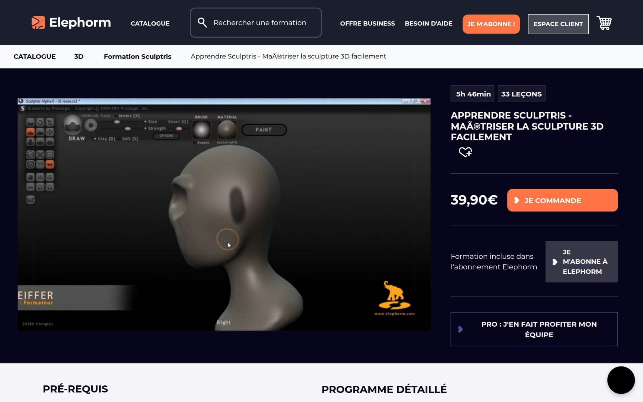 Apprendre Sculptris – Maîtriser la sculpture 3D facilement - Elephorm