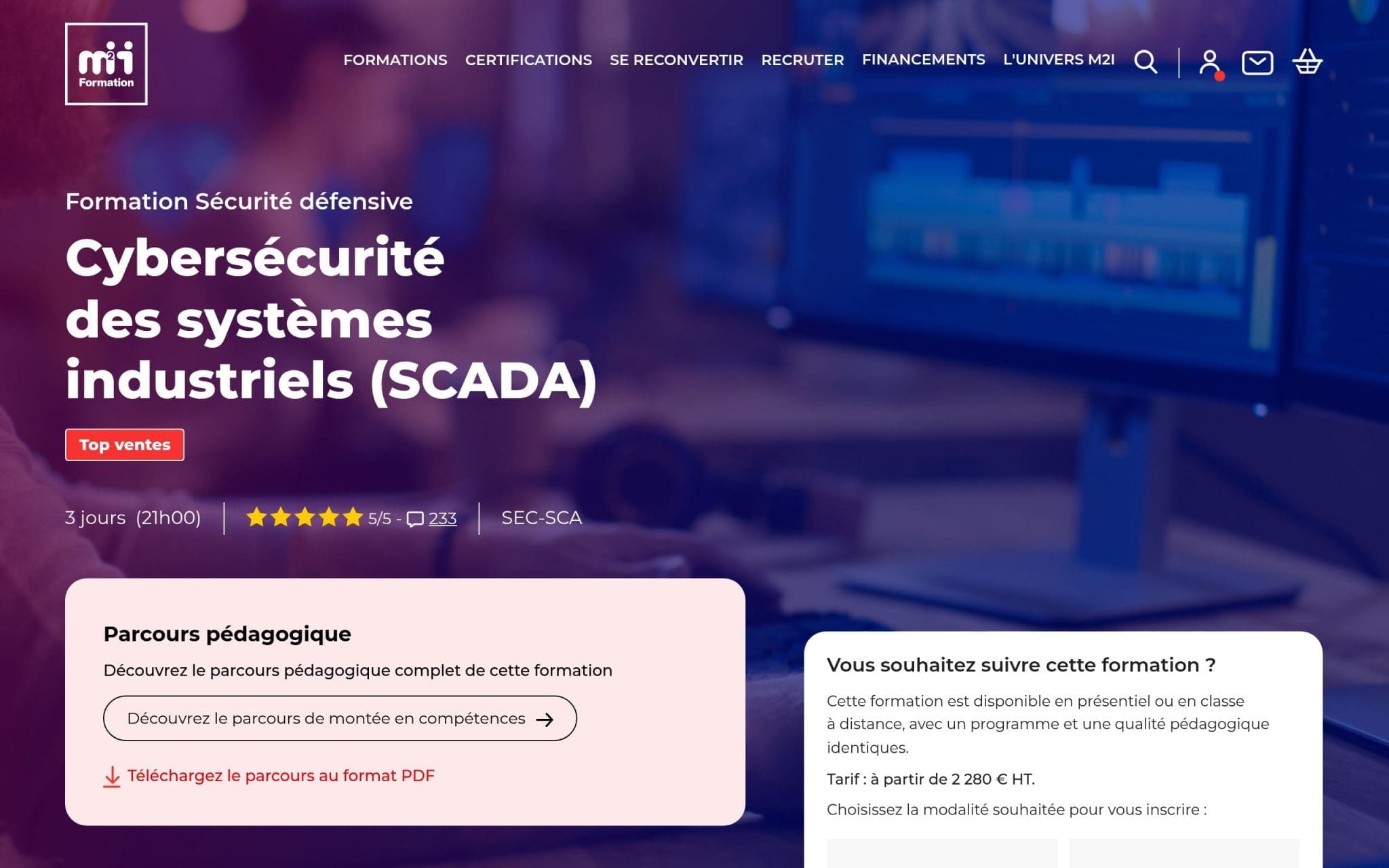 Cybersécurité des systÚmes industriels (SCADA) - M2i