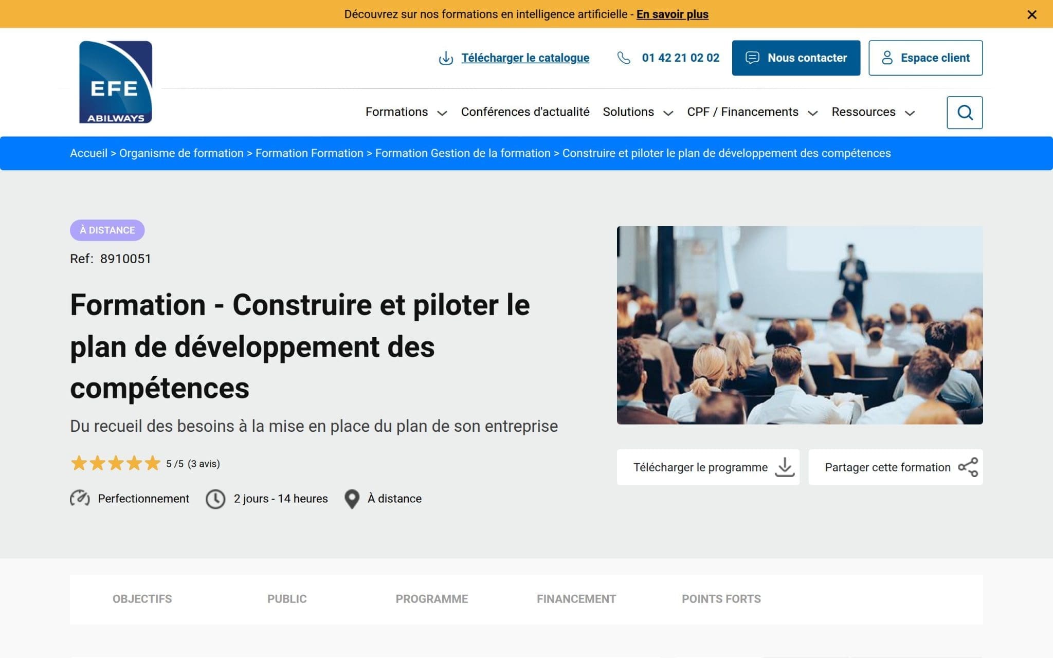 Construire et piloter le plan de développement des compétences - Efe
