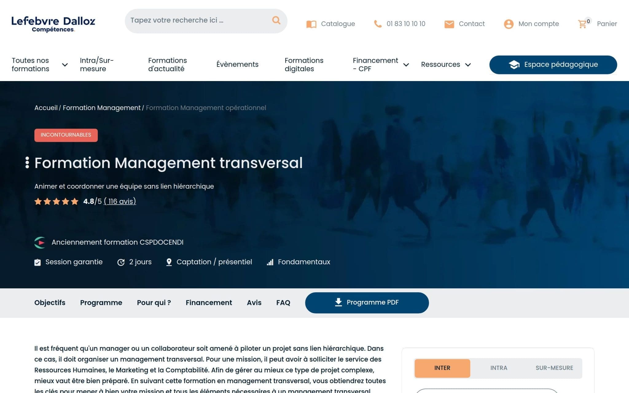 Formation Management transversal - Lefebvre Dalloz Compétences