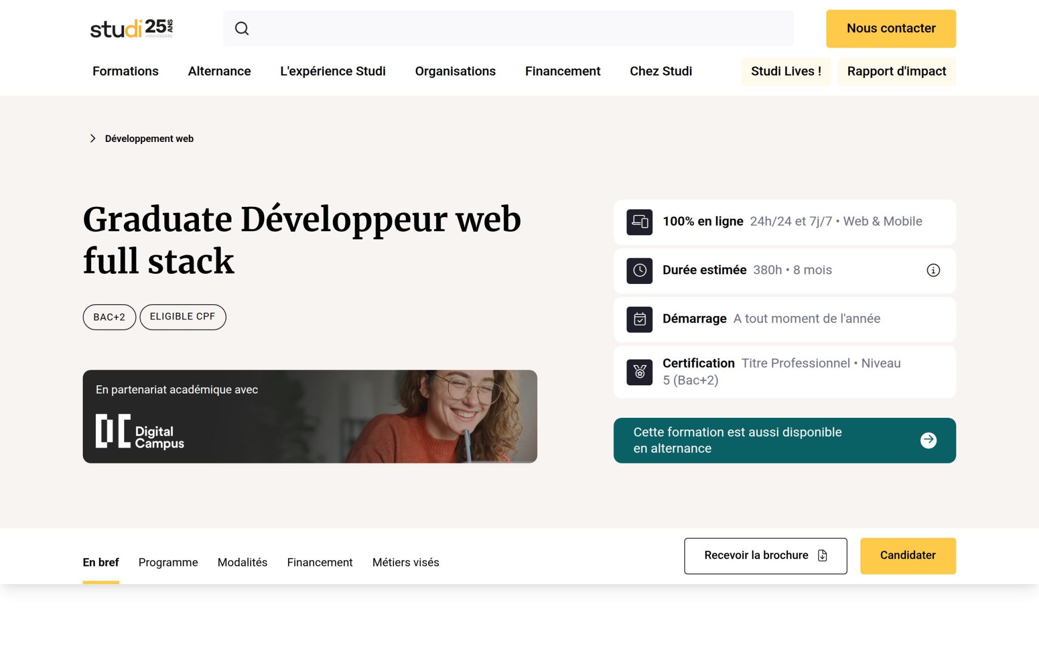 Graduate Développeur web full stack - Studi