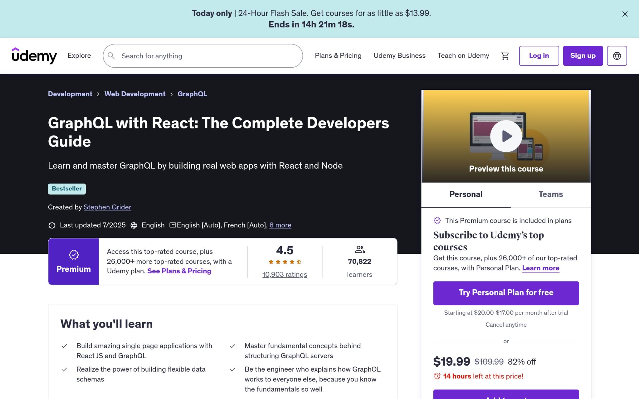 GraphQL with React: The Complete Developers Guide - Udemy